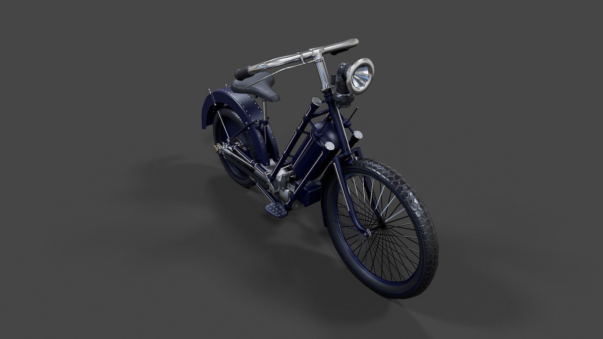 Antique Hildebrand And Wolfmuller Bike - Low Poly  Low-poly 3D model_14