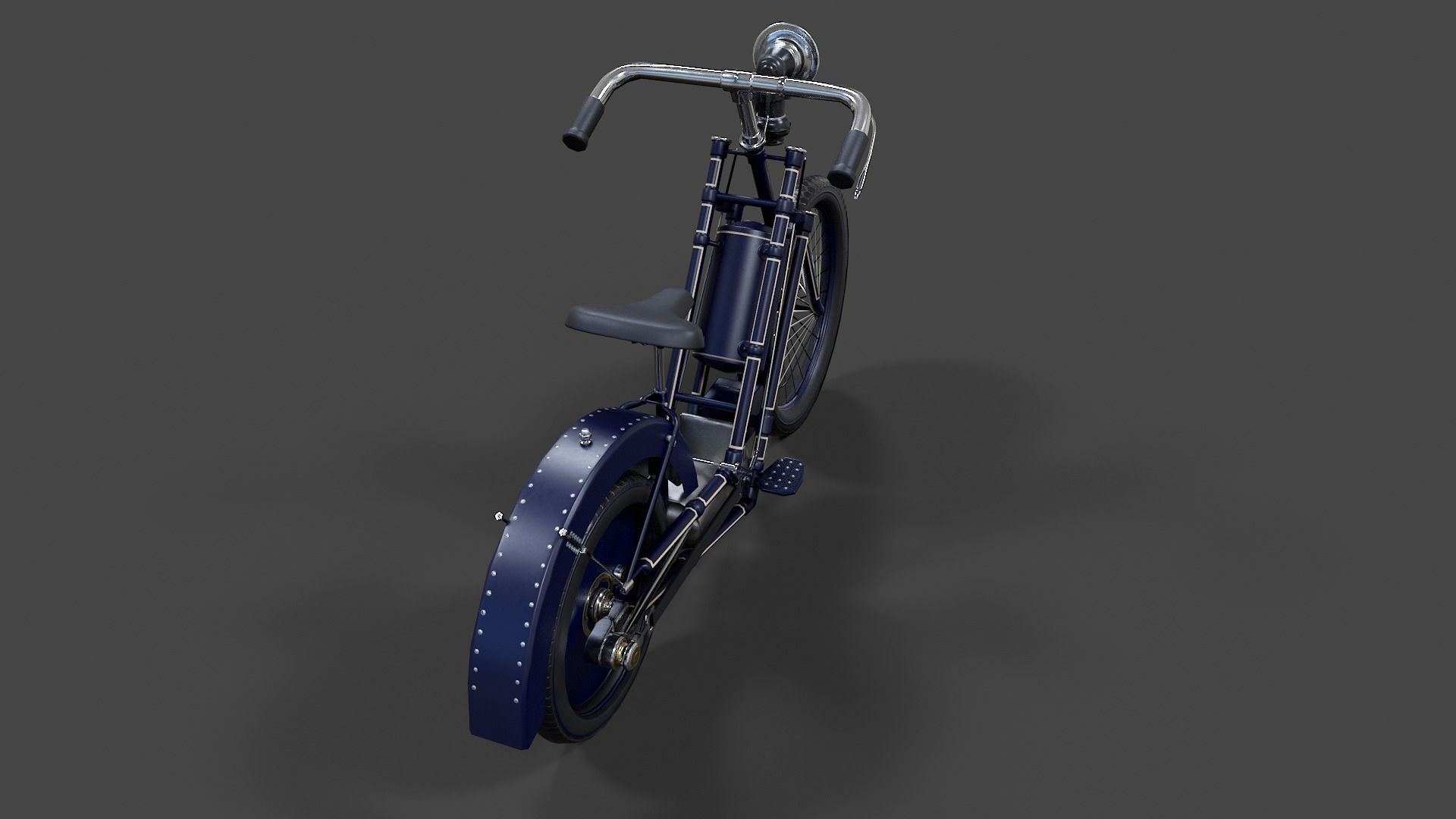 Antique Hildebrand And Wolfmuller Bike - Low Poly  Low-poly 3D model_31