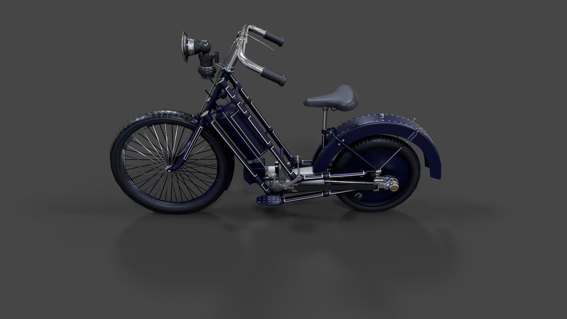 Antique Hildebrand And Wolfmuller Bike - Low Poly  Low-poly 3D model_47
