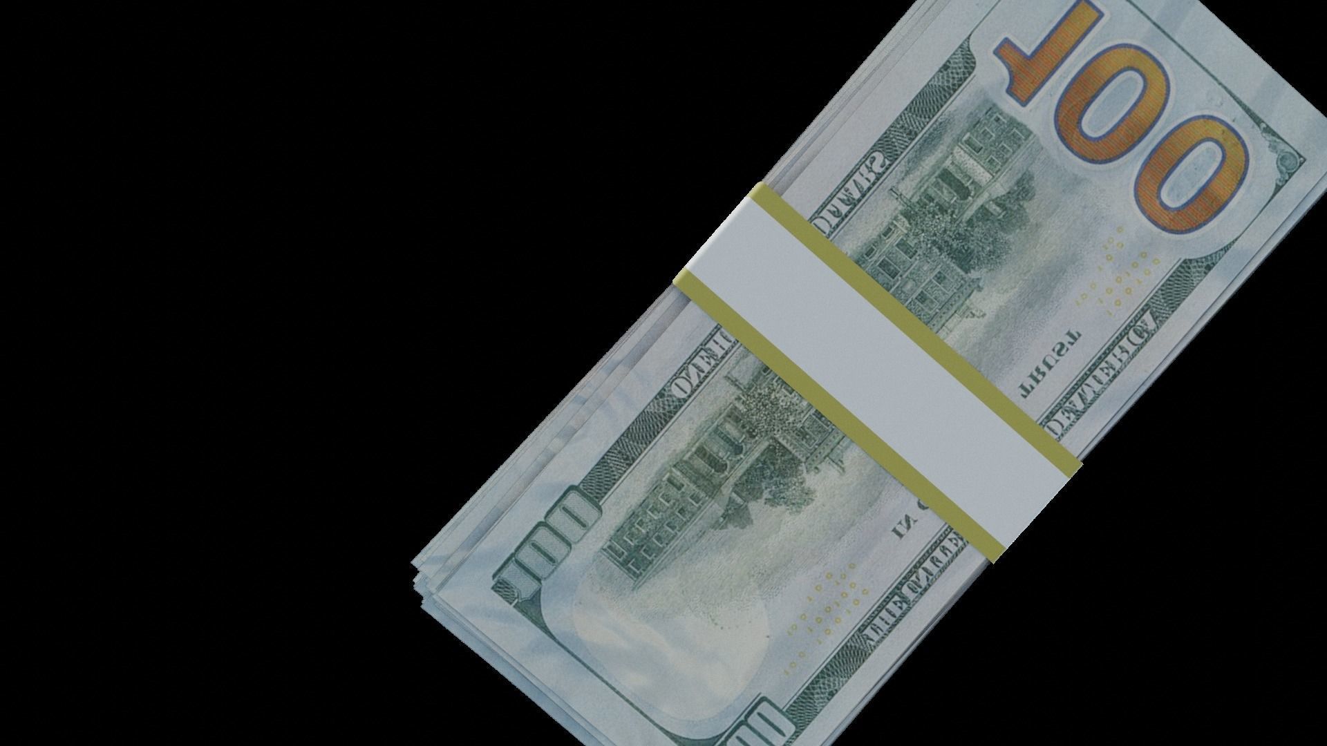 Realistic 3D Stack of Money Model with Textured Backside Free 3D model_3