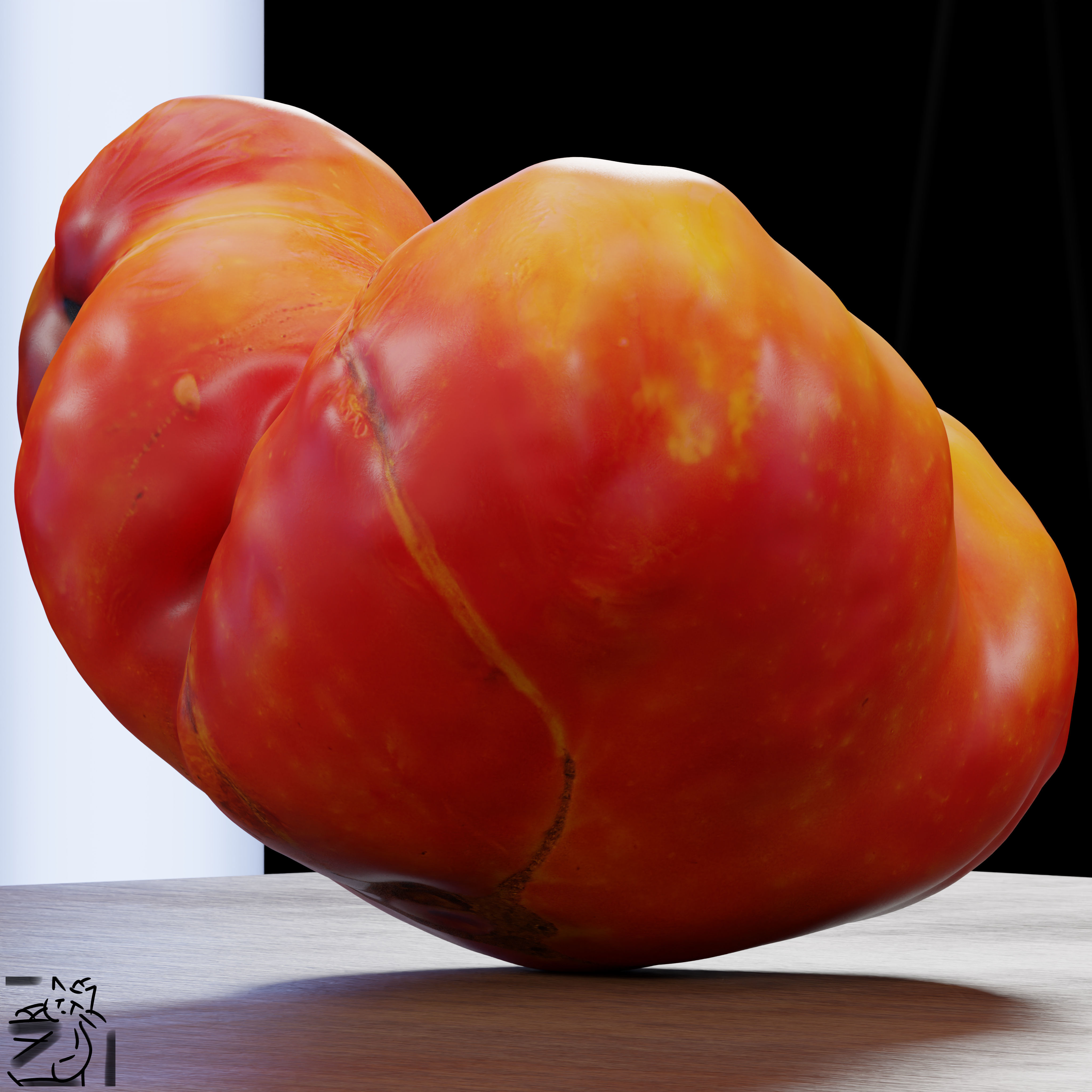 Tomato 01 Low-poly 3D model_5