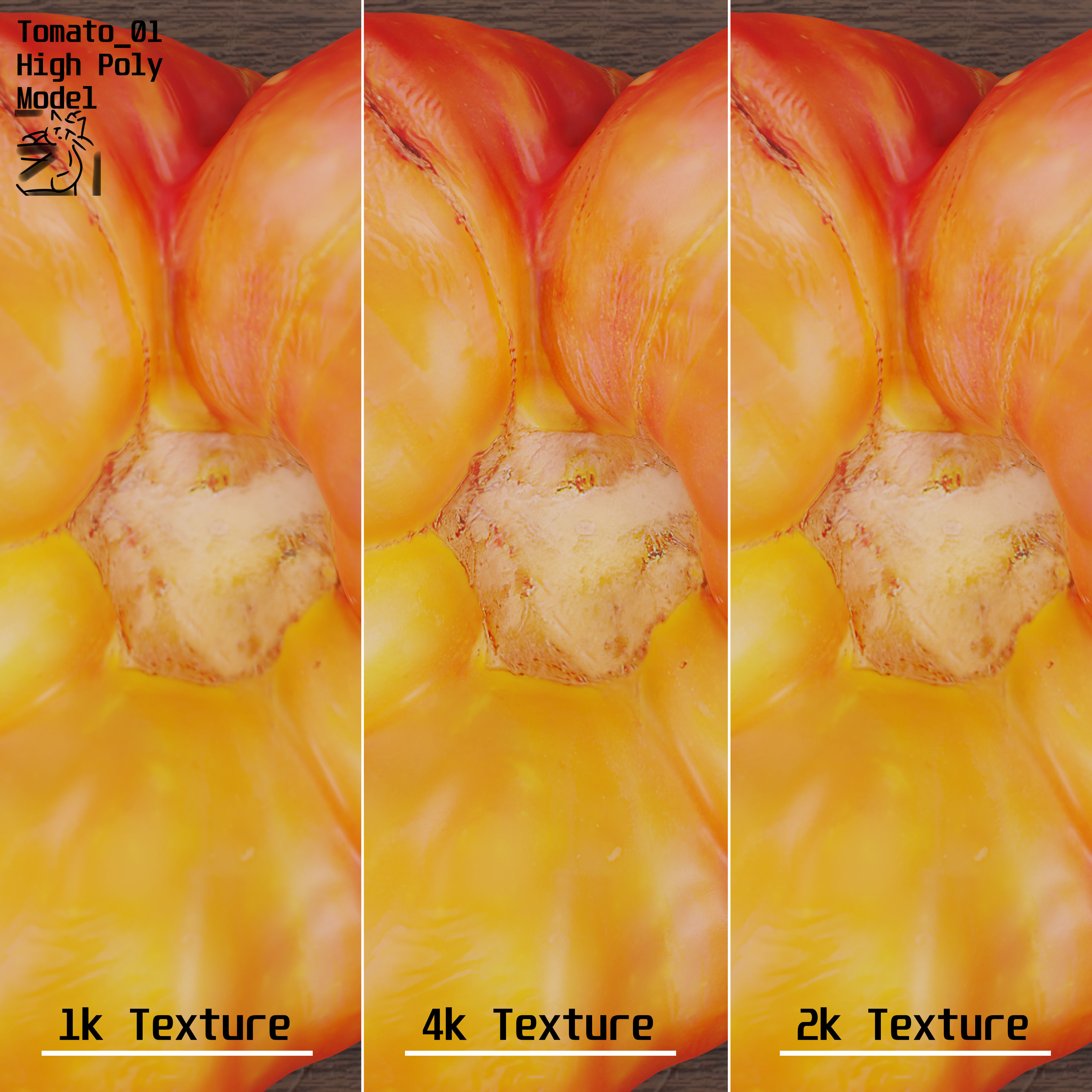 Tomato 01 Low-poly 3D model_16