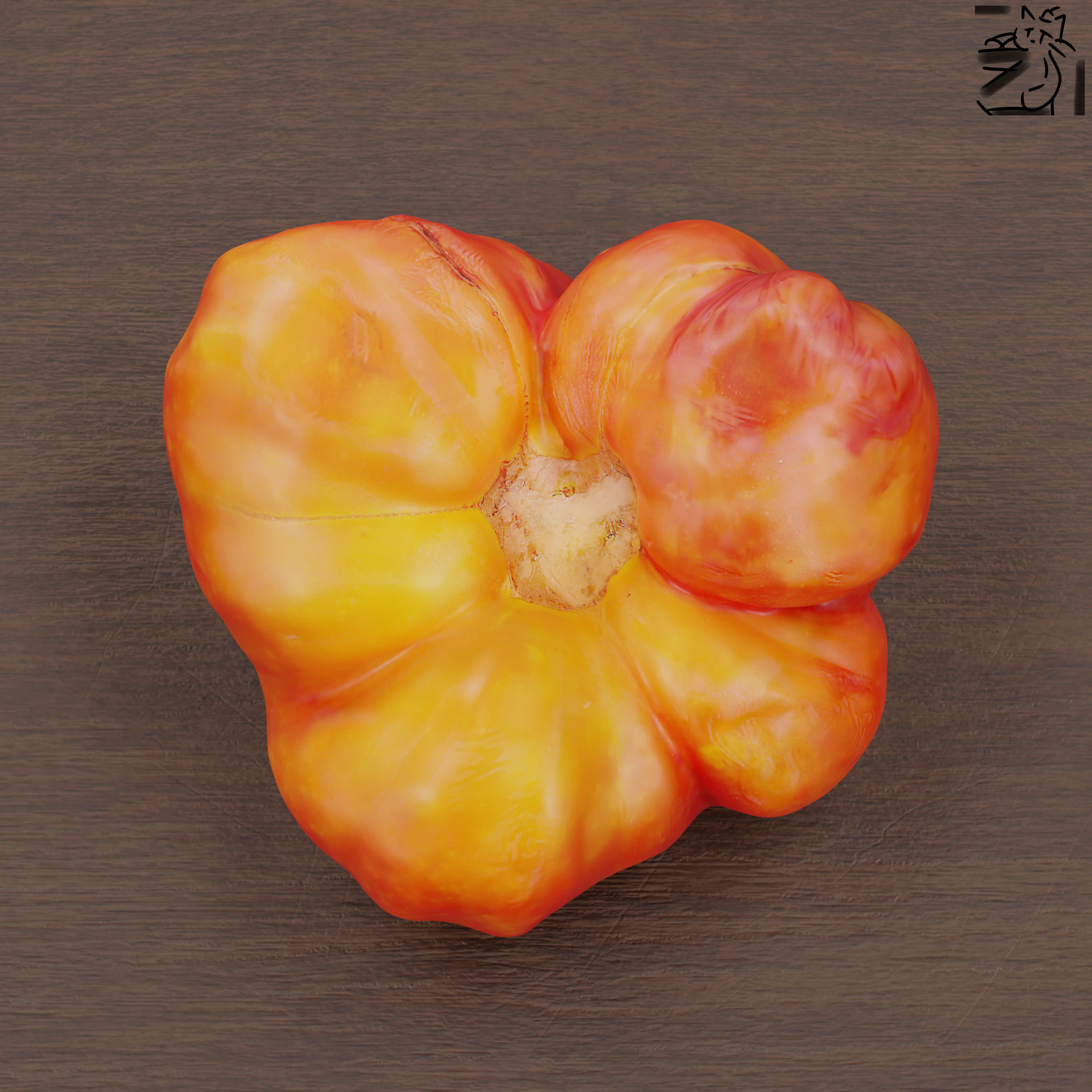 Tomato 01 Low-poly 3D model_6