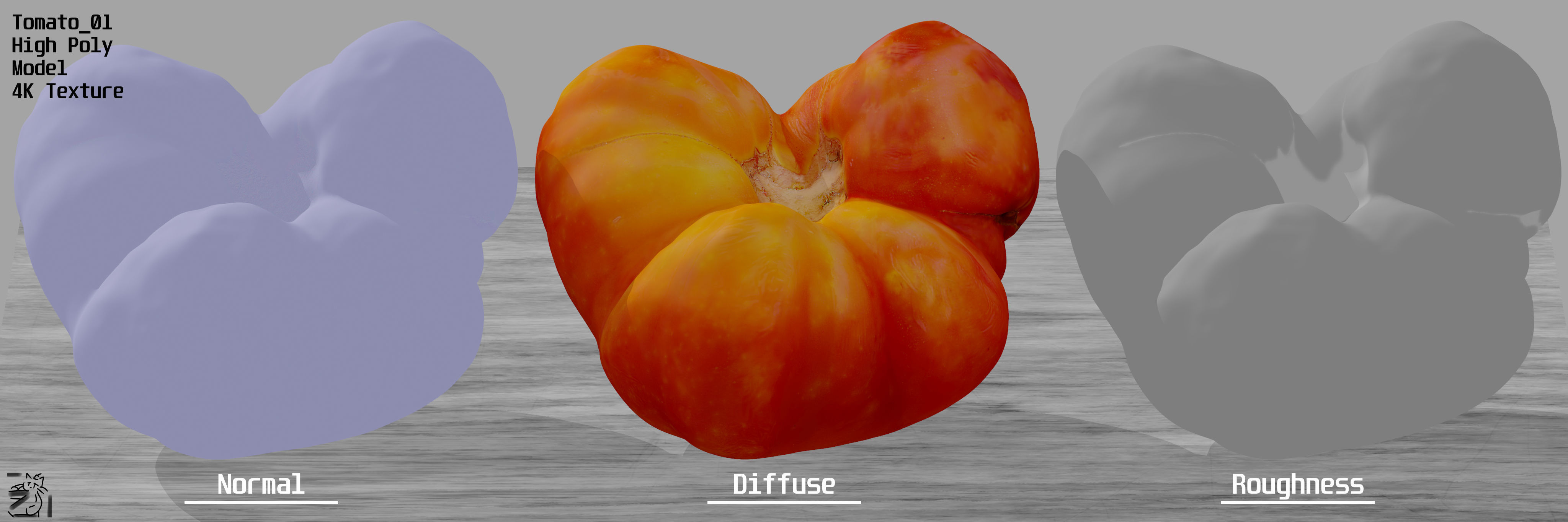 Tomato 01 Low-poly 3D model_20