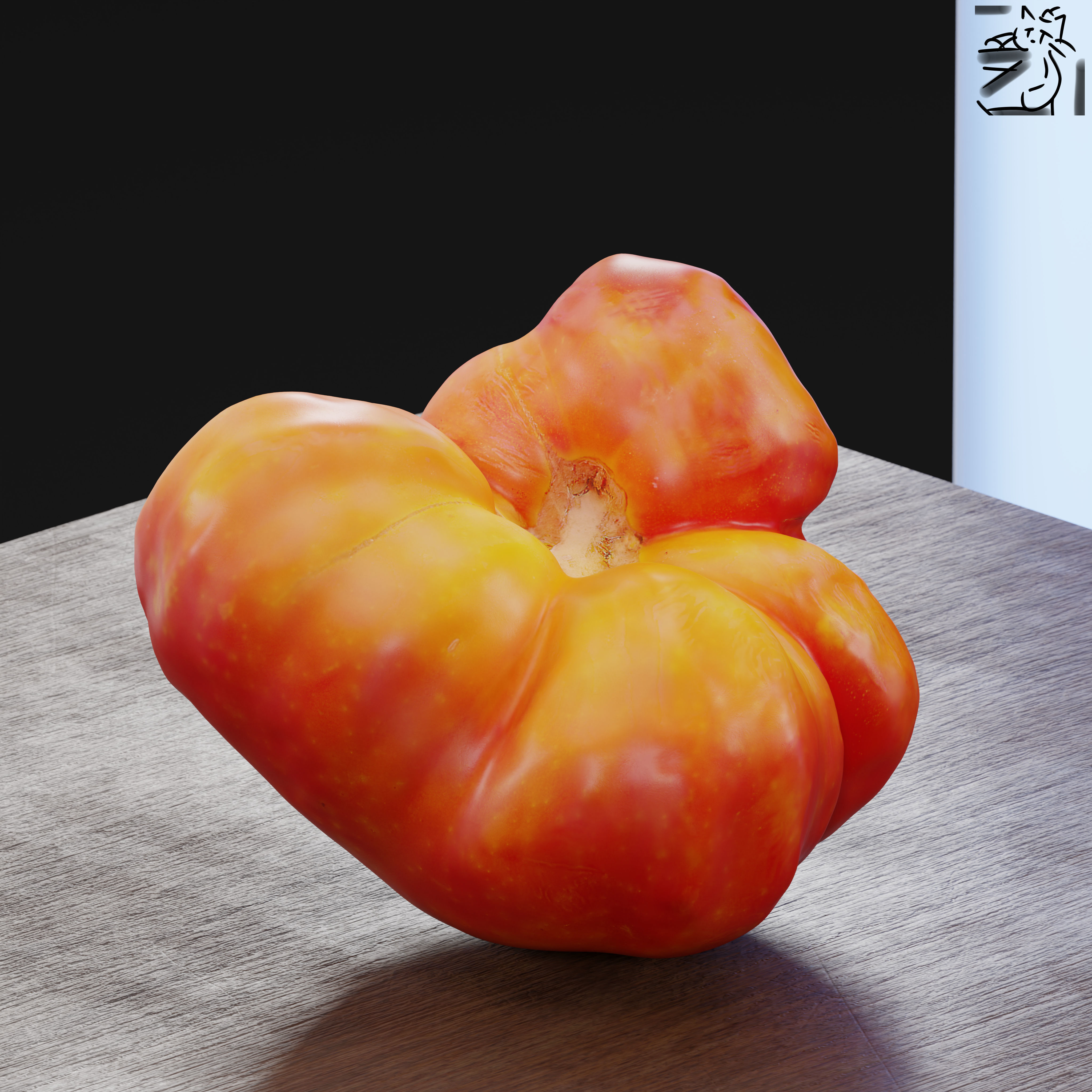 Tomato 01 Low-poly 3D model_1