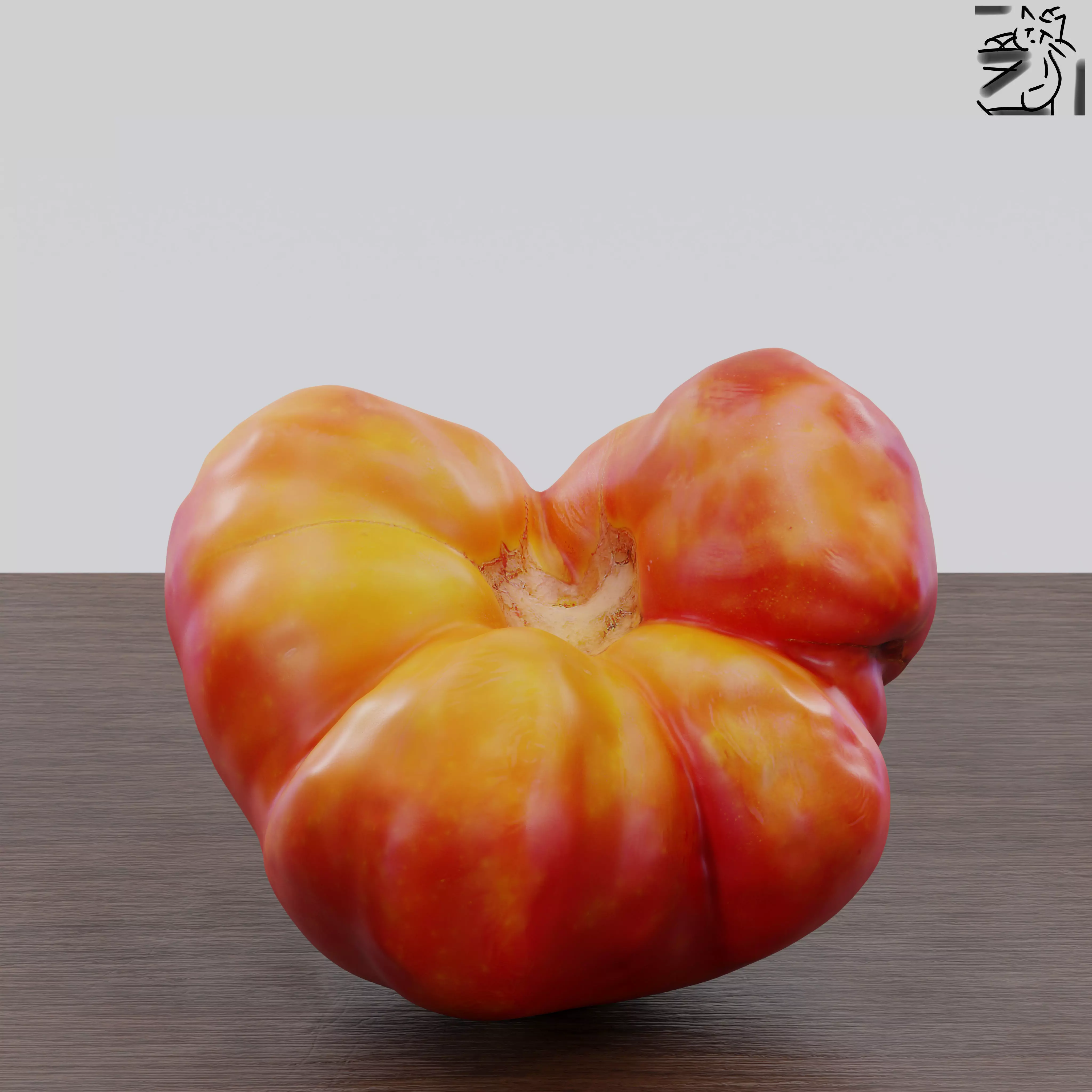 Tomato 01 Low-poly 3D model_0