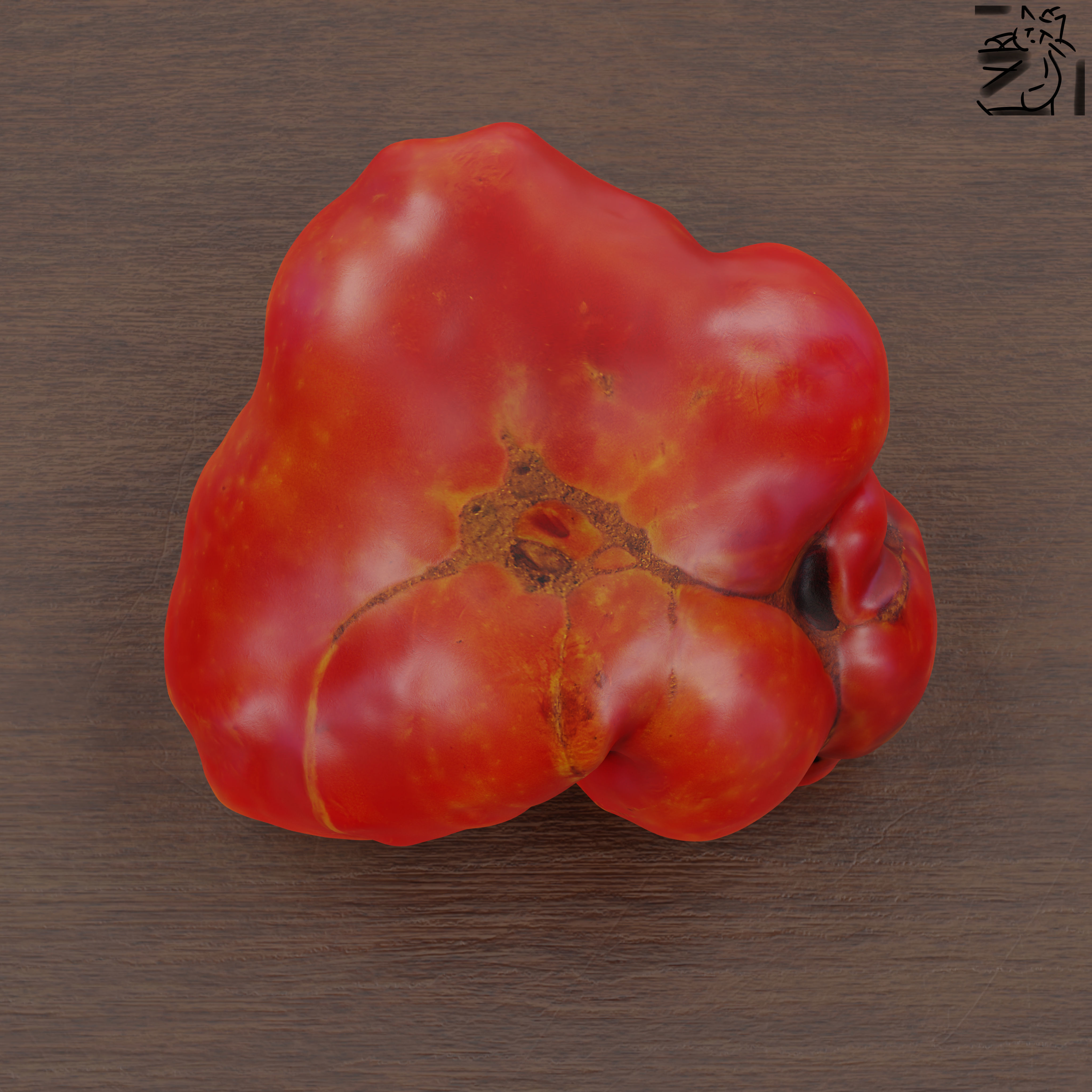 Tomato 01 Low-poly 3D model_7
