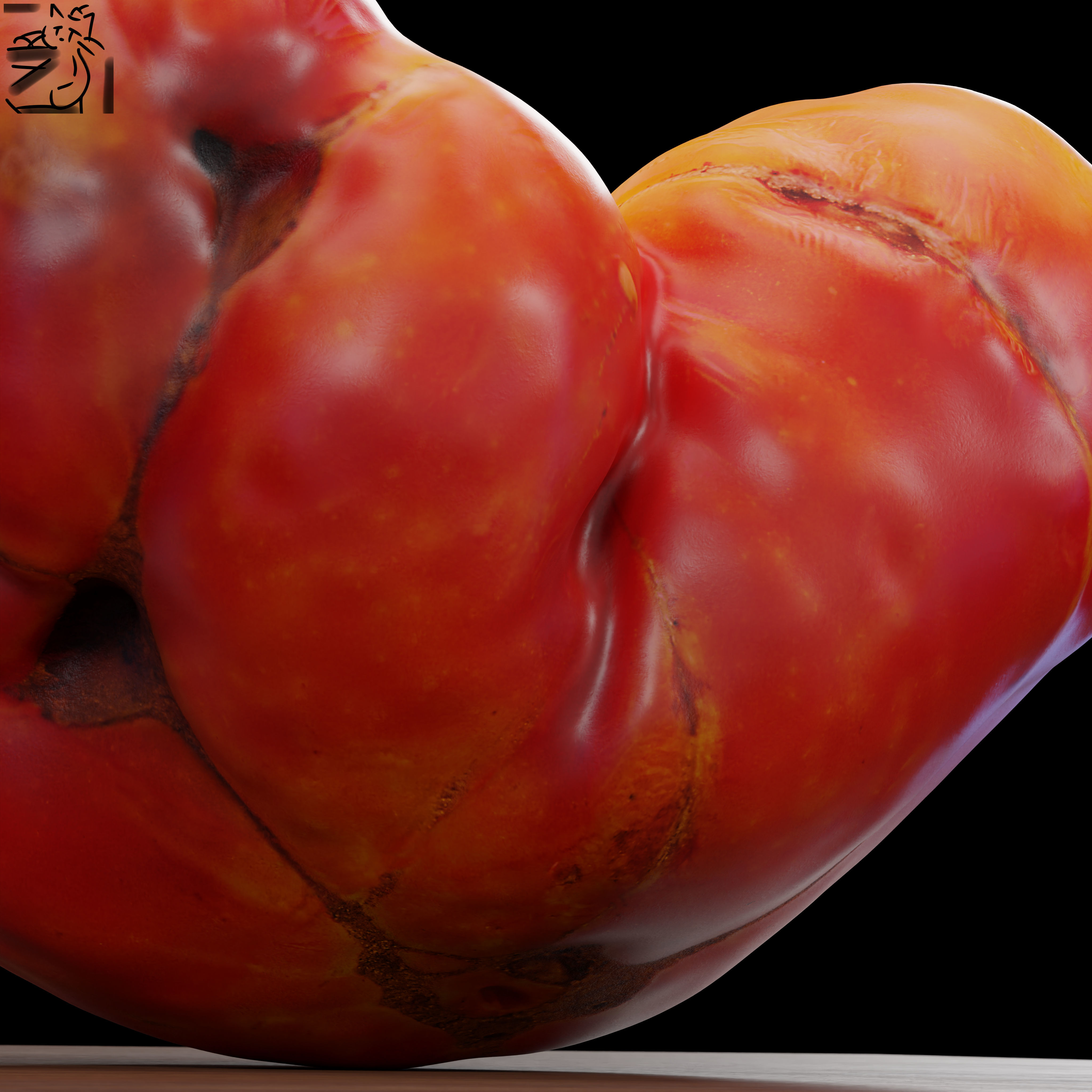 Tomato 01 Low-poly 3D model_4