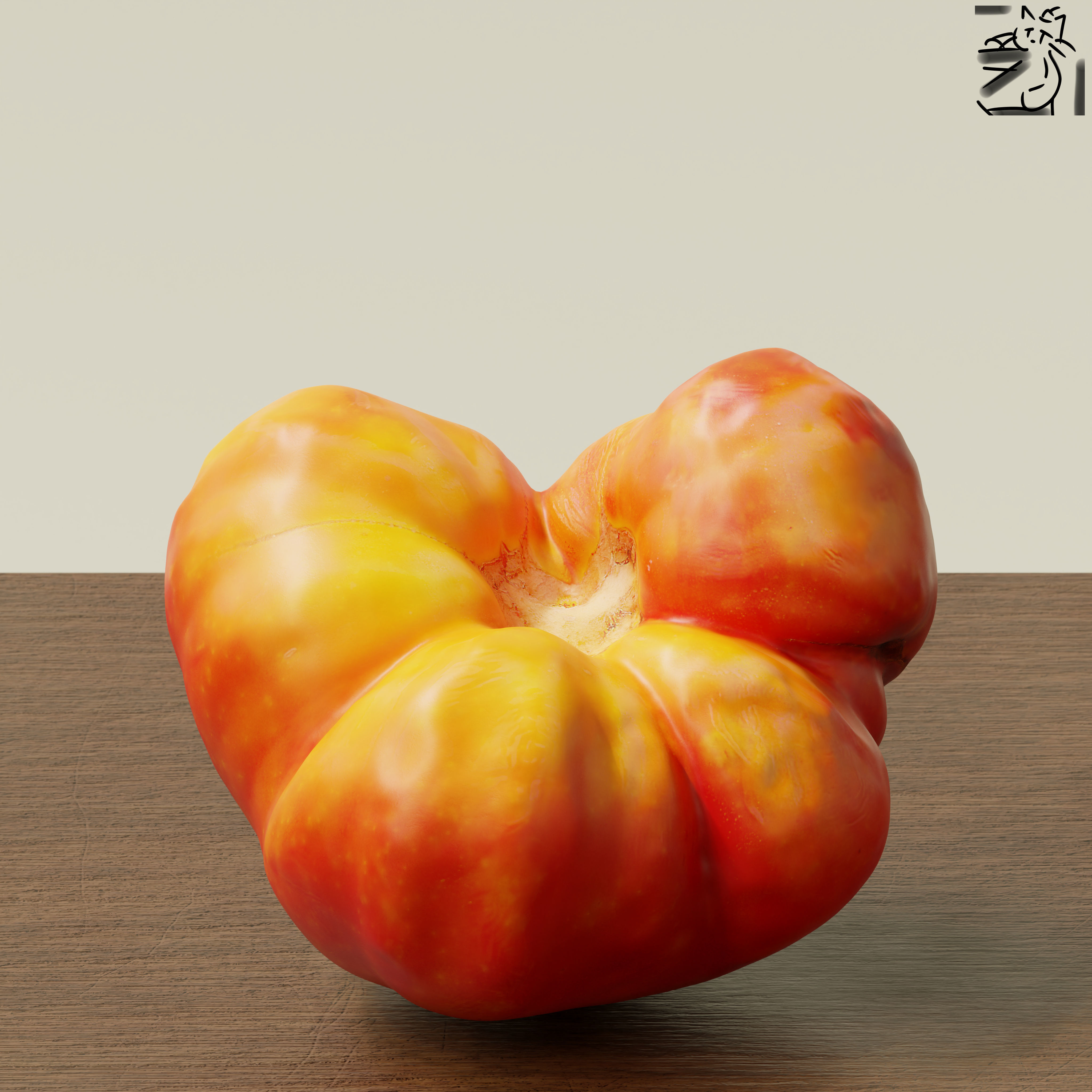 Tomato 01 Low-poly 3D model_12