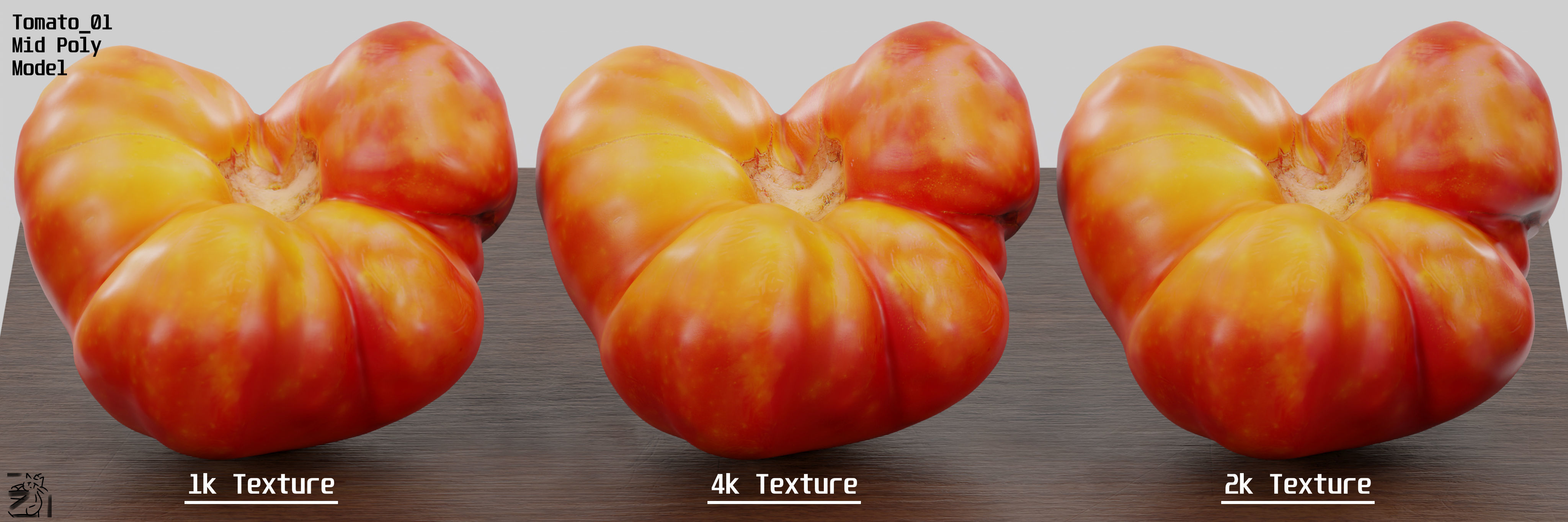 Tomato 01 Low-poly 3D model_14