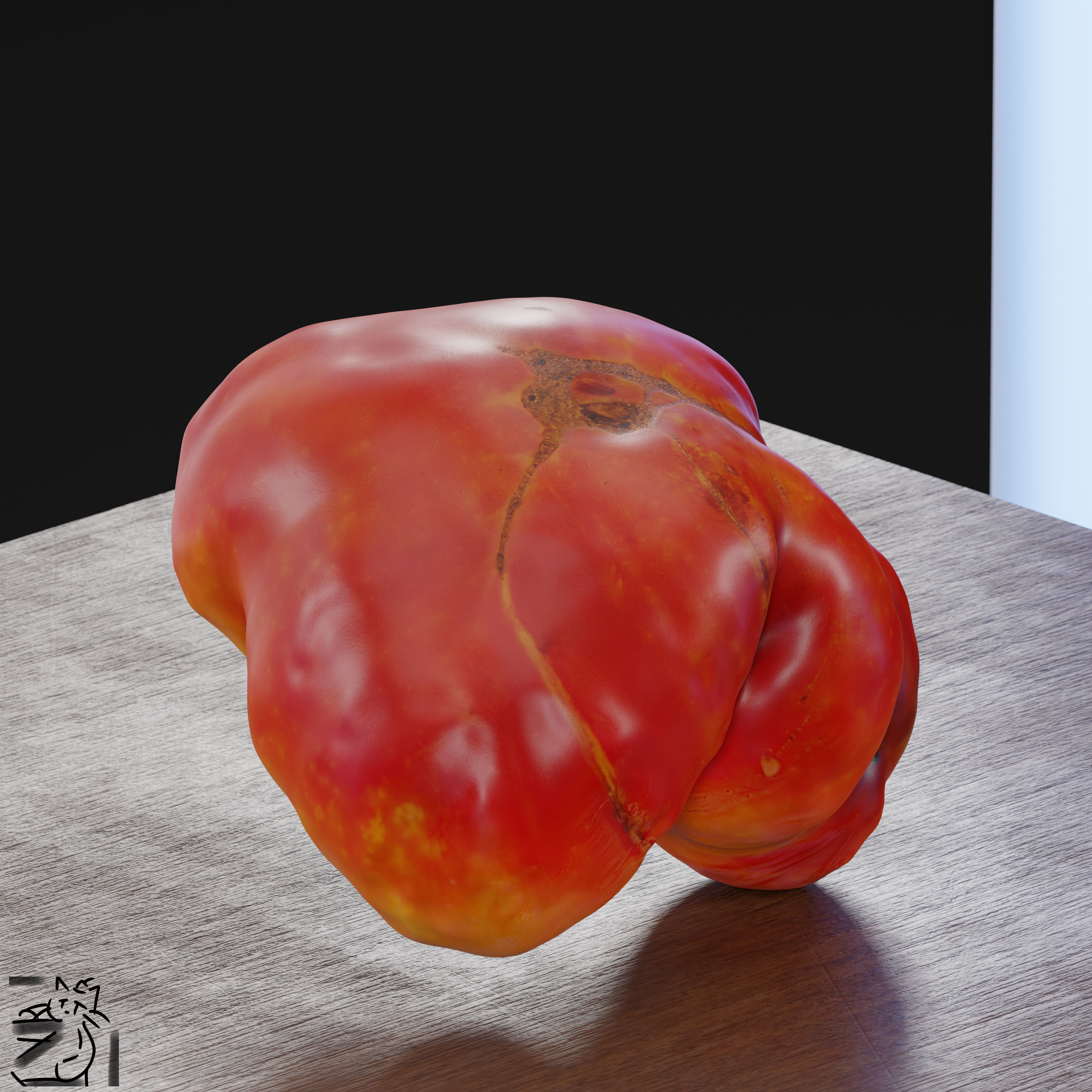 Tomato 01 Low-poly 3D model_9