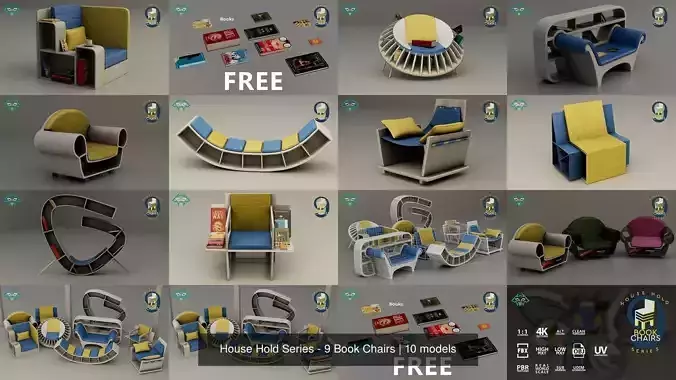House Hold Series - 9 Book Chairs