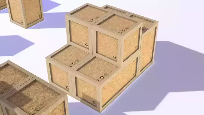 PBR Wooden Shipping Crate Osb