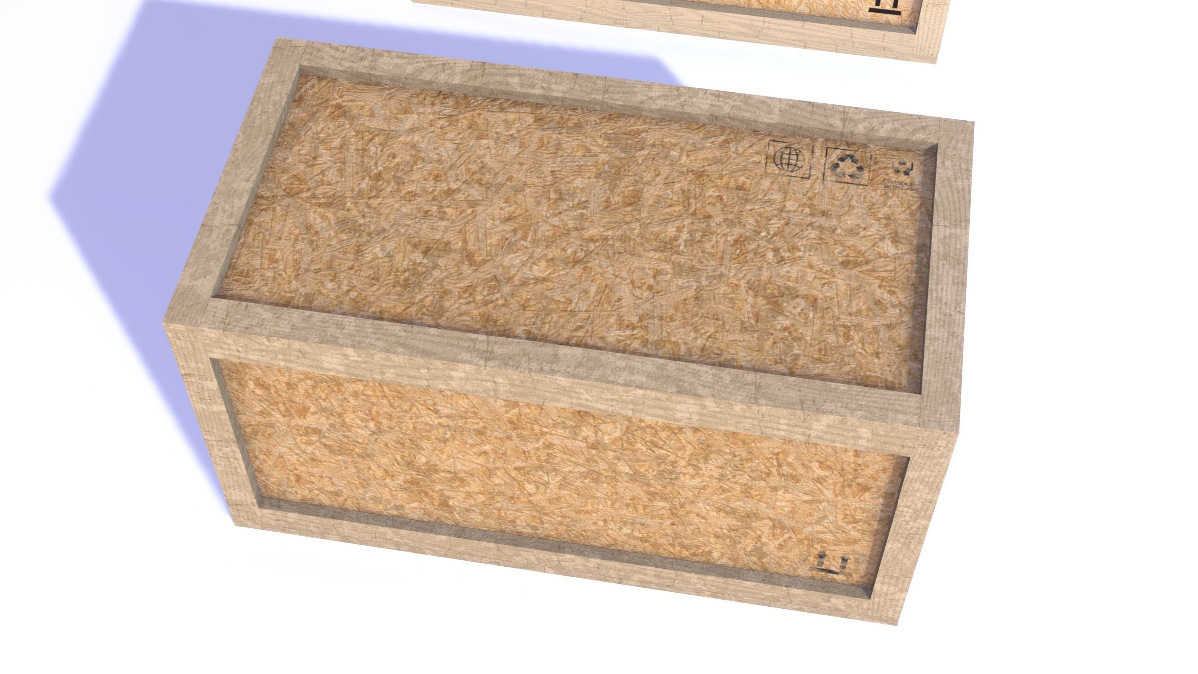 PBR Wooden Shipping Crate Osb Low-poly 3D model_17