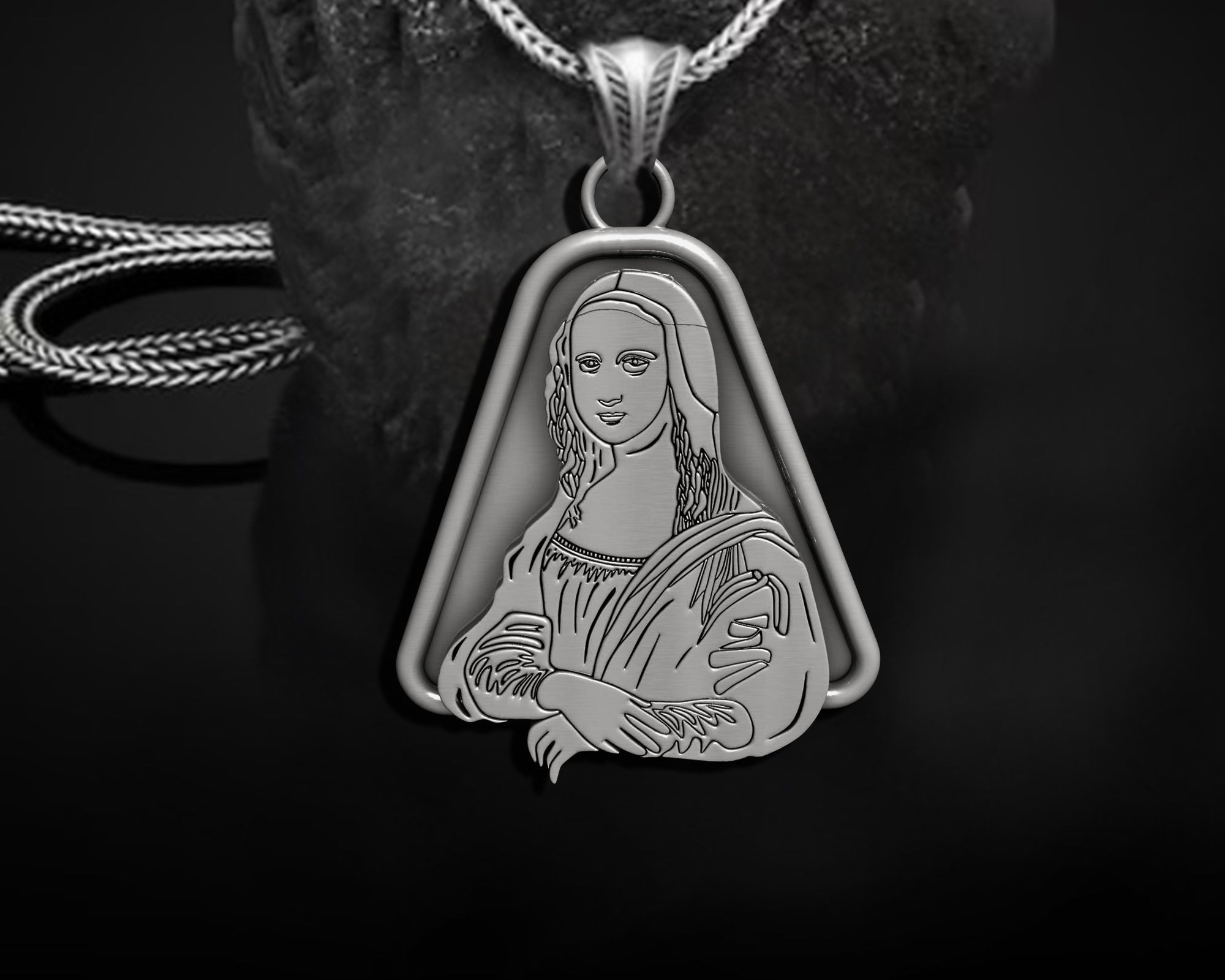 Mona Lisa PENDANT 3D print model_8