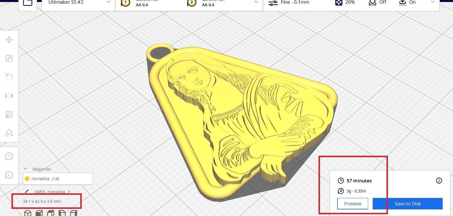 Mona Lisa PENDANT 3D print model_7