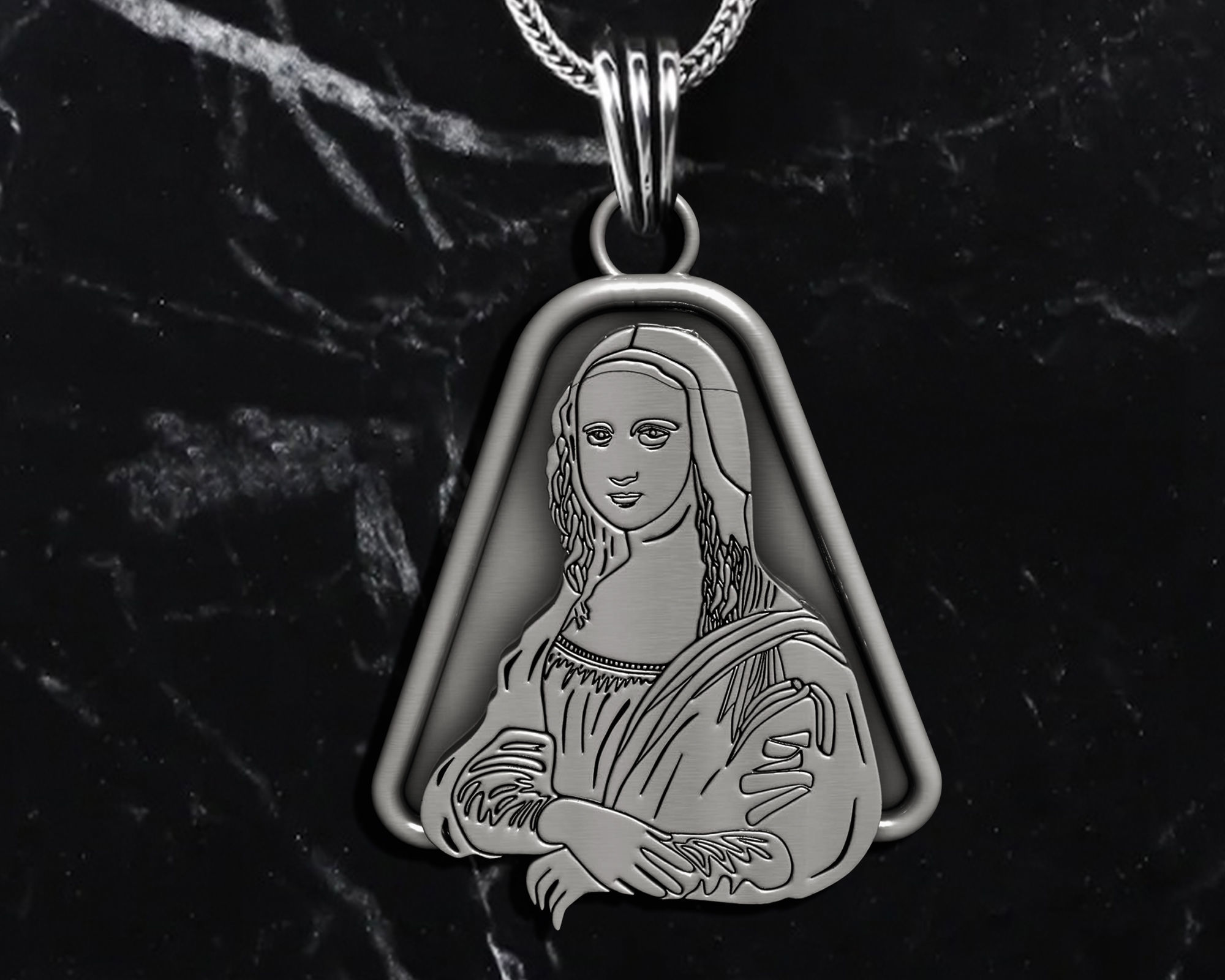 Mona Lisa PENDANT 3D print model_4