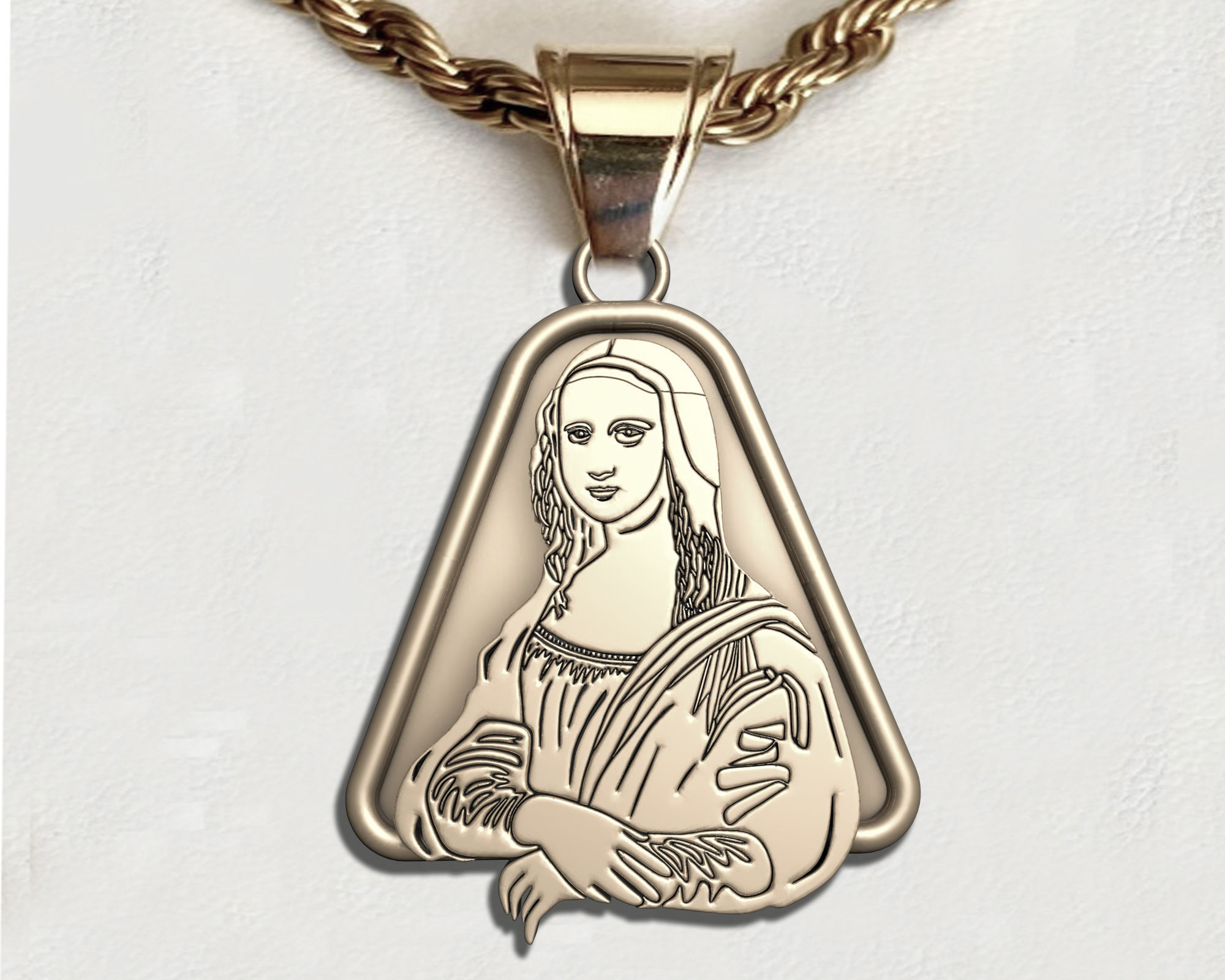 Mona Lisa PENDANT 3D print model_10