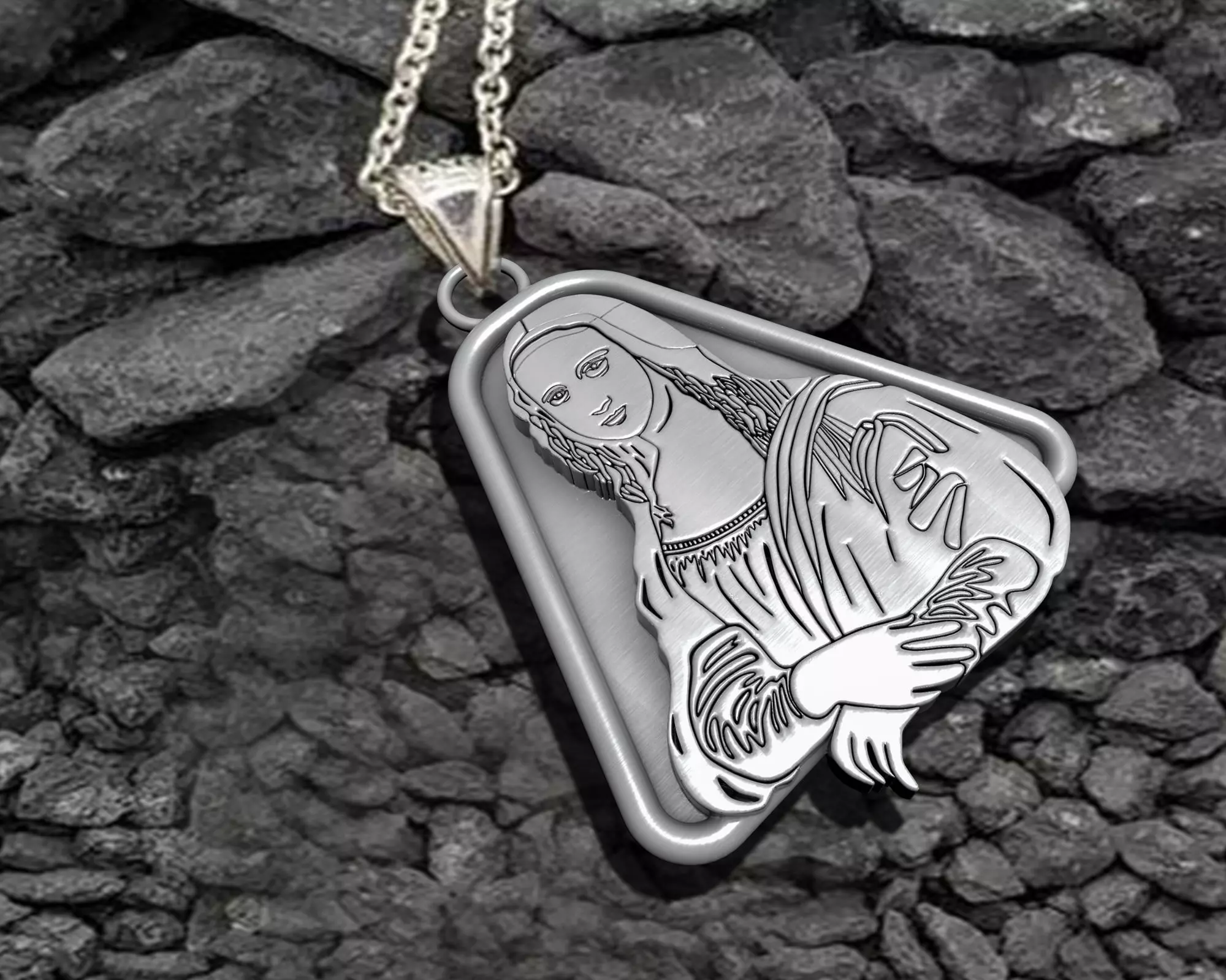 Mona Lisa PENDANT 3D print model_0