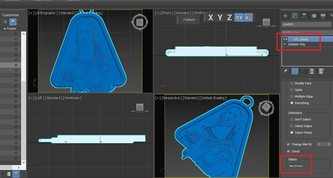 Mona Lisa PENDANT 3D print model_6