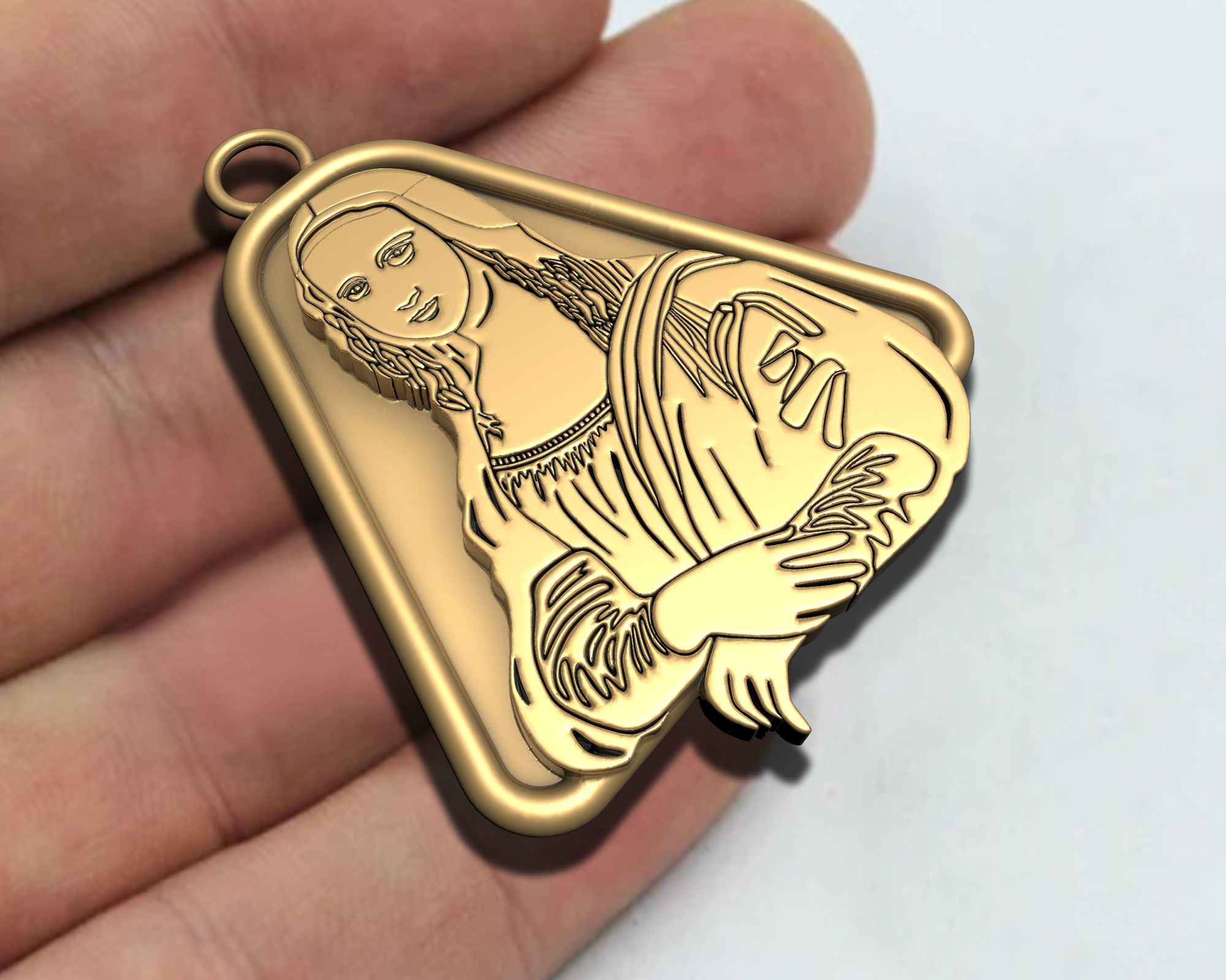 Mona Lisa PENDANT 3D print model_3