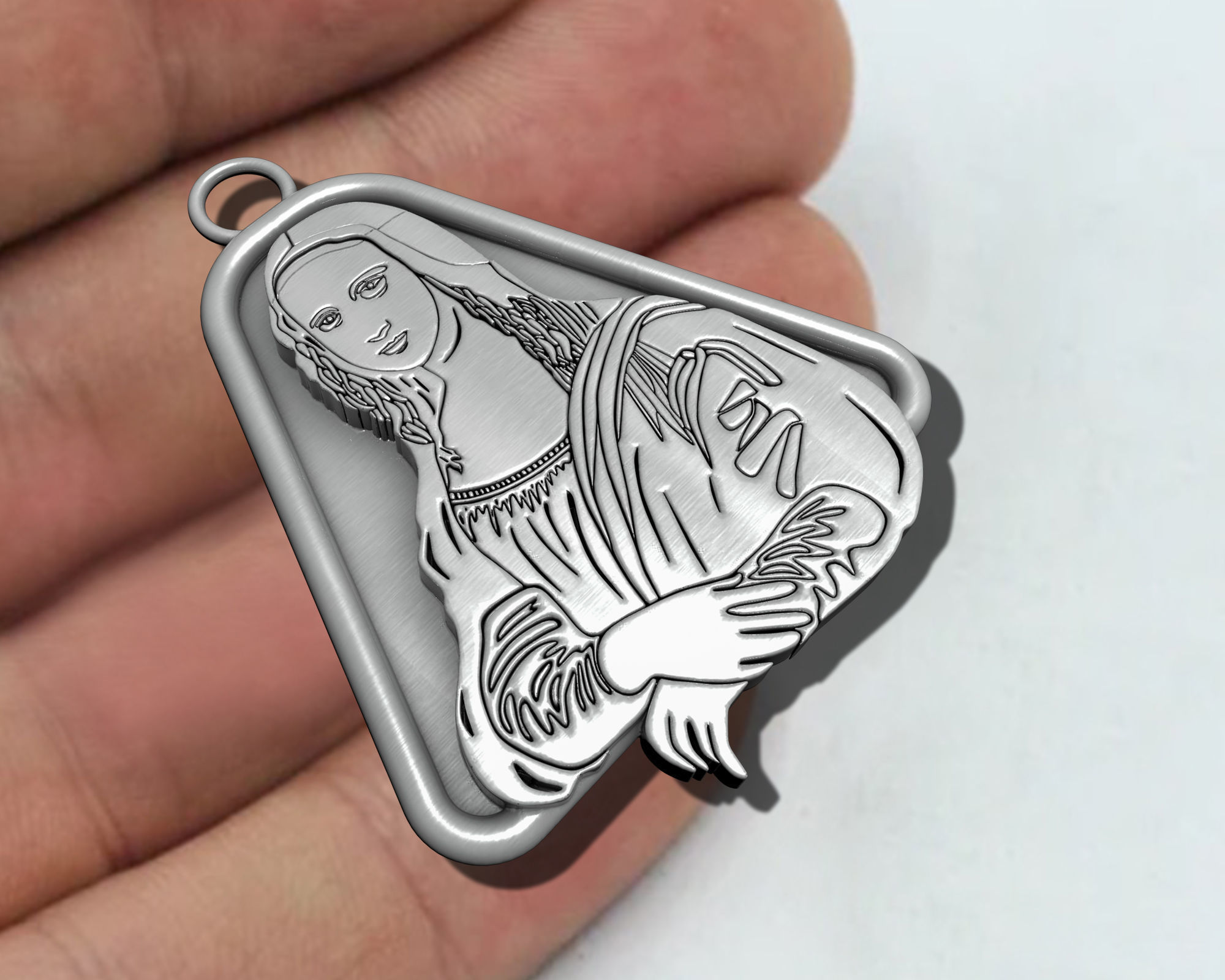 Mona Lisa PENDANT 3D print model_1