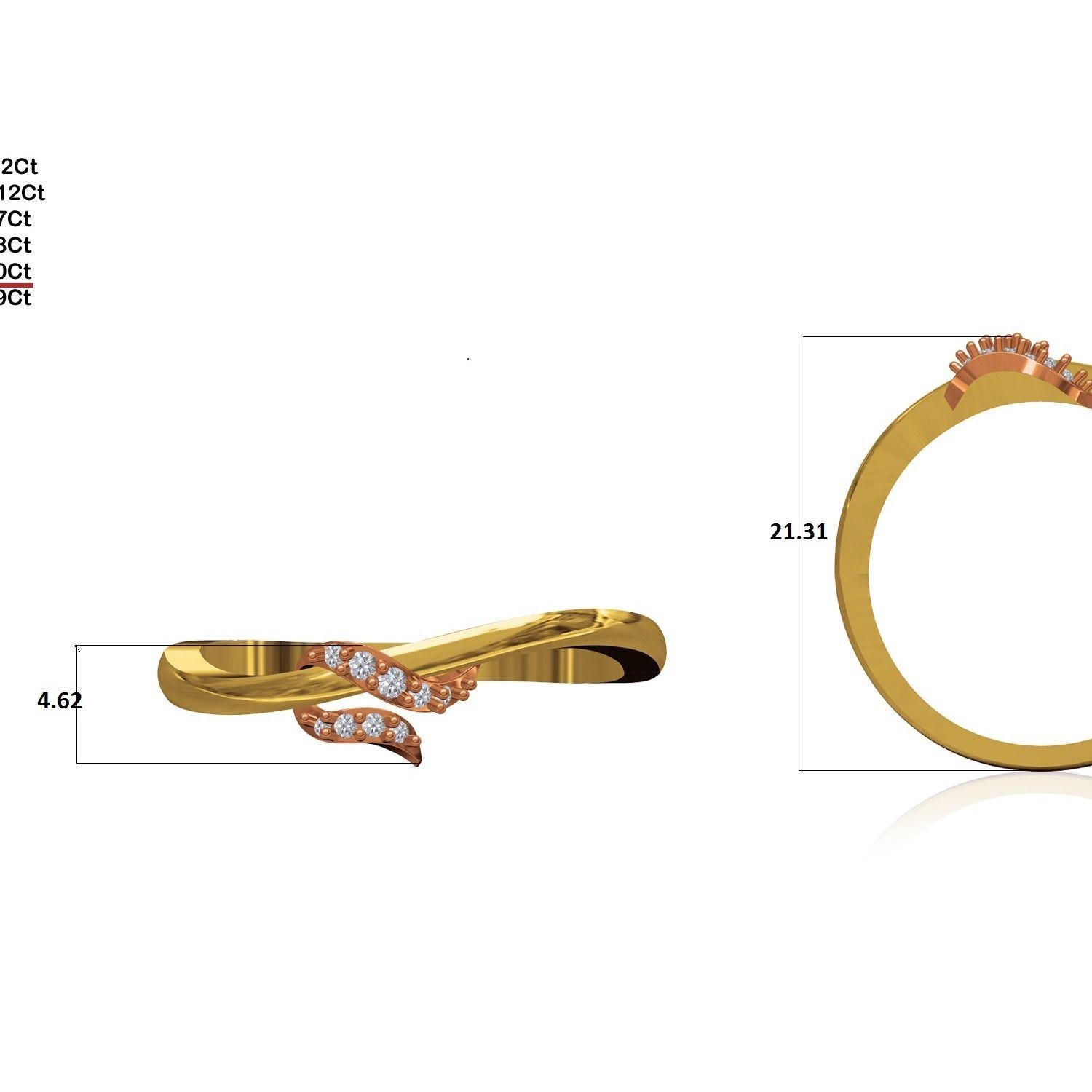 Women Wedding Engagement Ring STL OBJ FBX Renders Details 3D print model_24