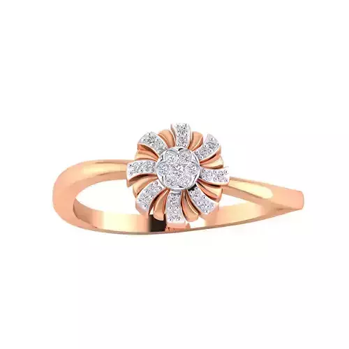 Women Flower Ring STL OBJ FBX Renders Details