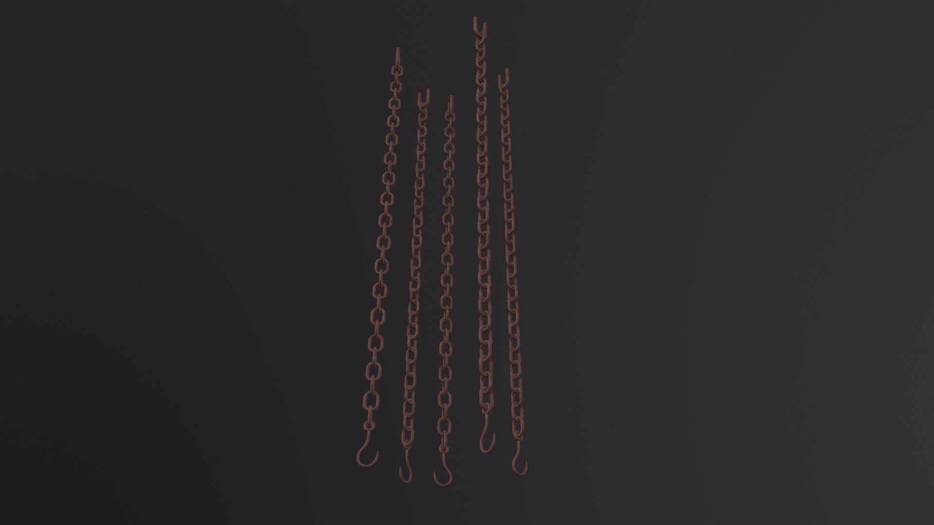 Old Chain with Hook 3D Model Low-poly 3D model_2