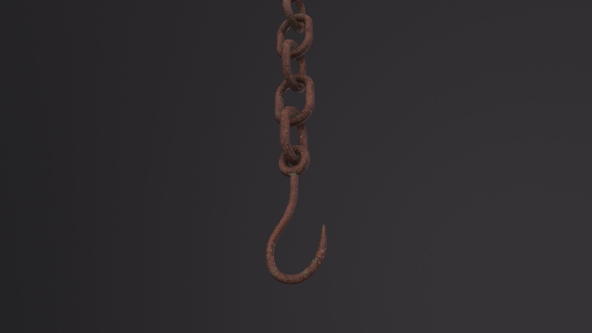 Old Chain with Hook 3D Model Low-poly 3D model_5