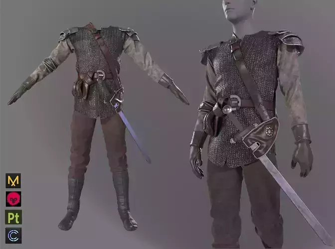 Medieval renaissance knight clothes Warrior armor