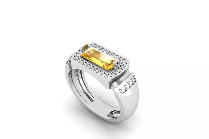 Signet Diamond Ring R 209 3D print model