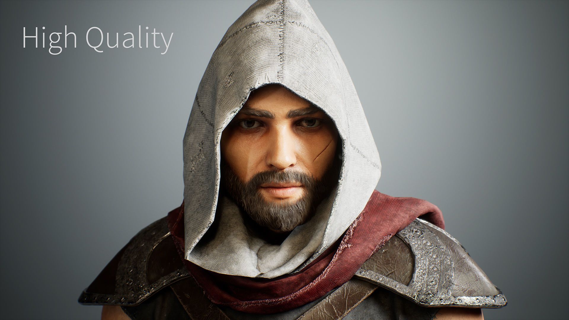 Assassin Omar Low-poly 3D model_3