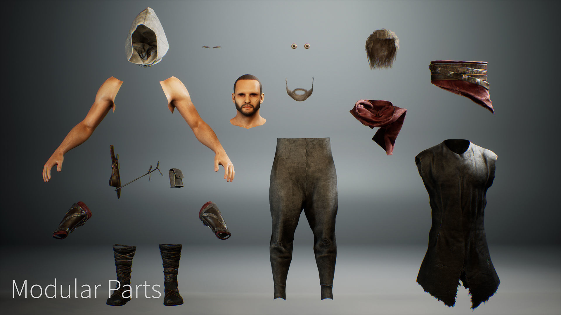 Assassin Omar Low-poly 3D model_8