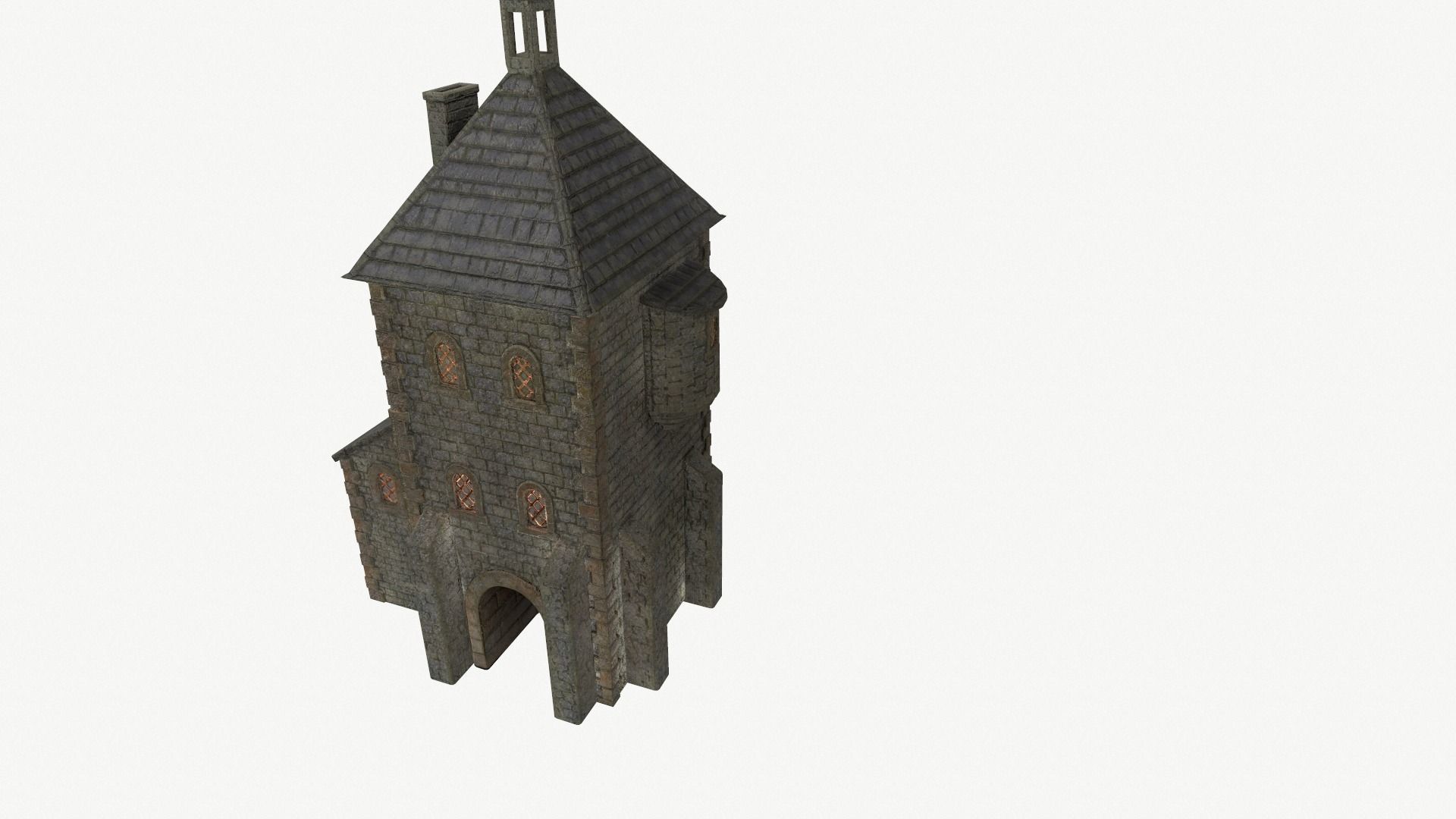 Medieval watchtower Low-poly 3D model_8