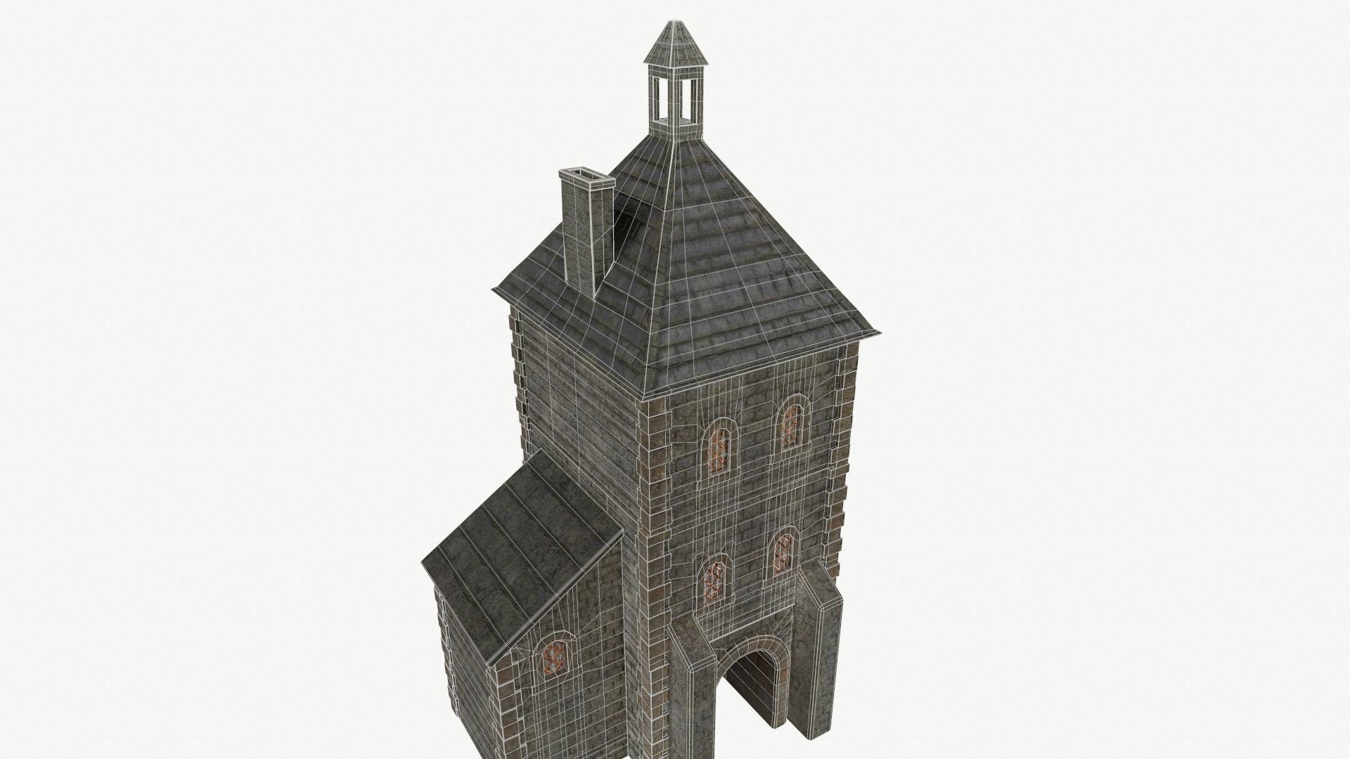 Medieval watchtower Low-poly 3D model_20