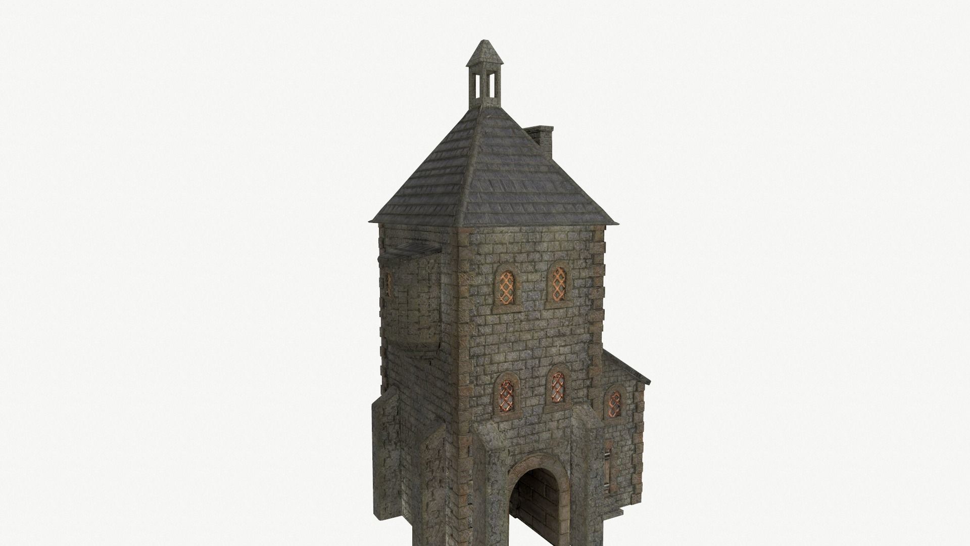Medieval watchtower Low-poly 3D model_5