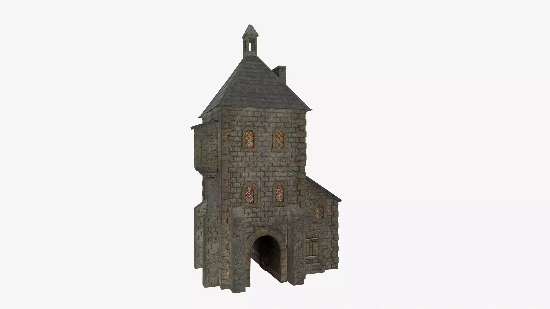 Medieval watchtower Low-poly 3D model_0