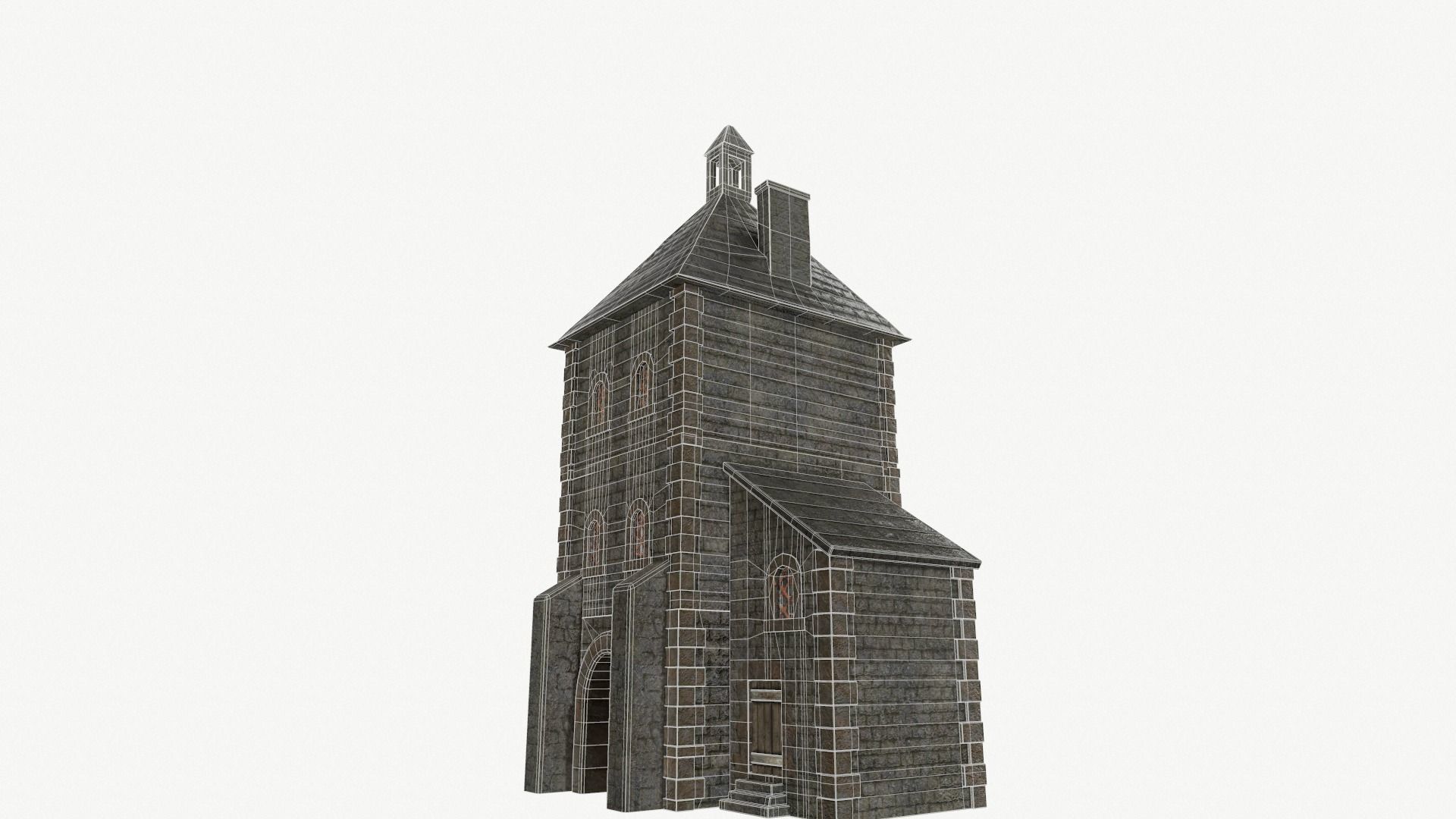 Medieval watchtower Low-poly 3D model_18