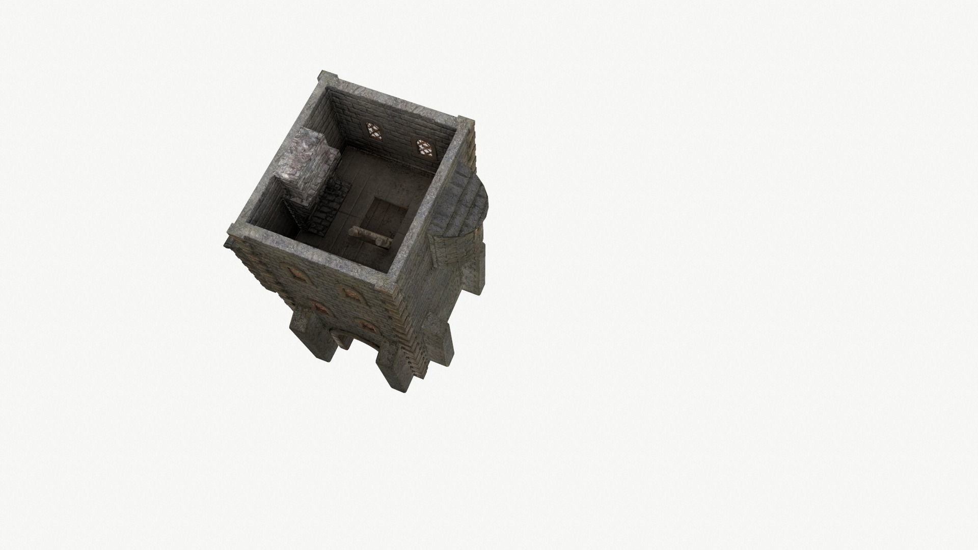 Medieval watchtower Low-poly 3D model_7