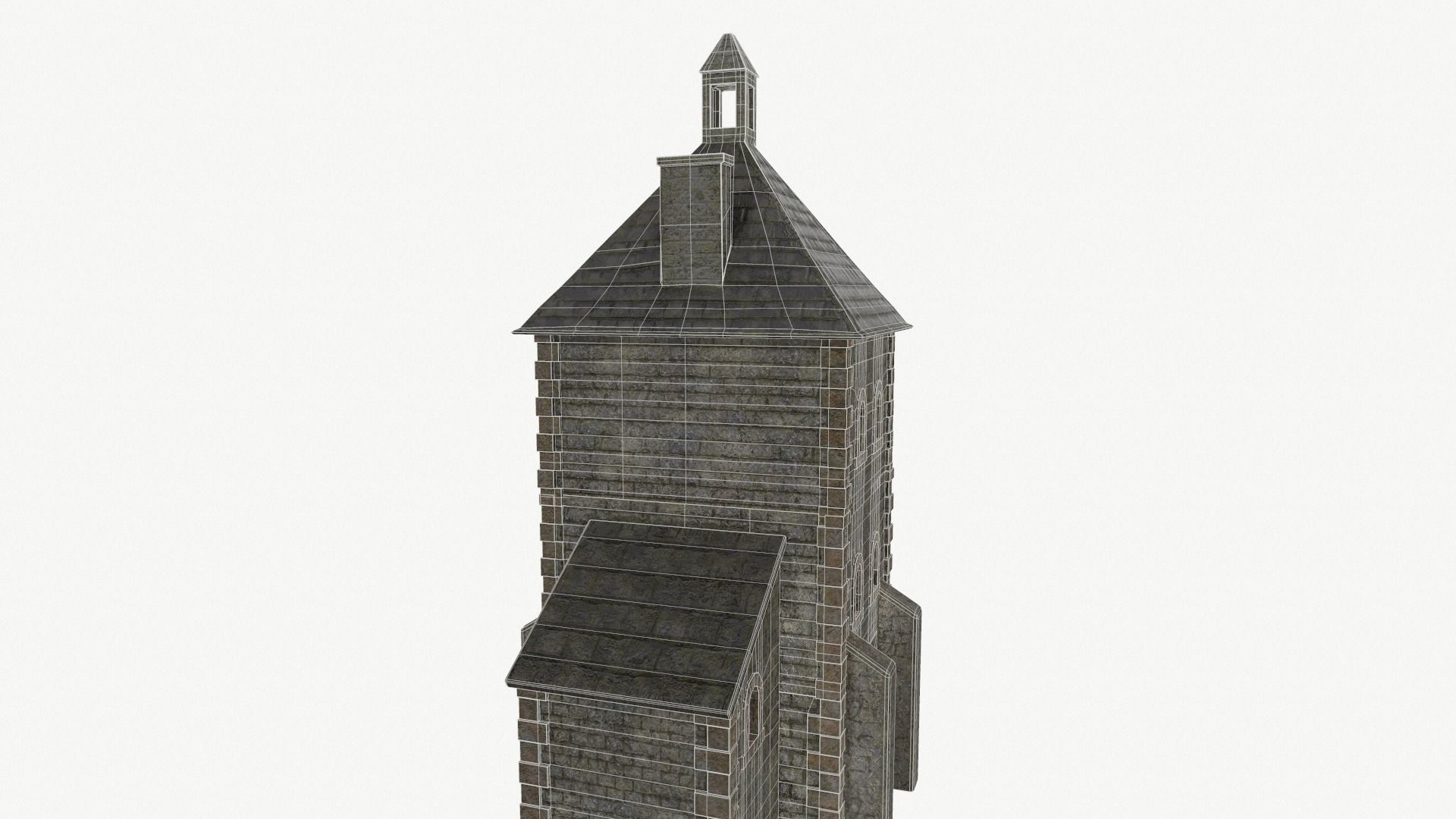 Medieval watchtower Low-poly 3D model_19