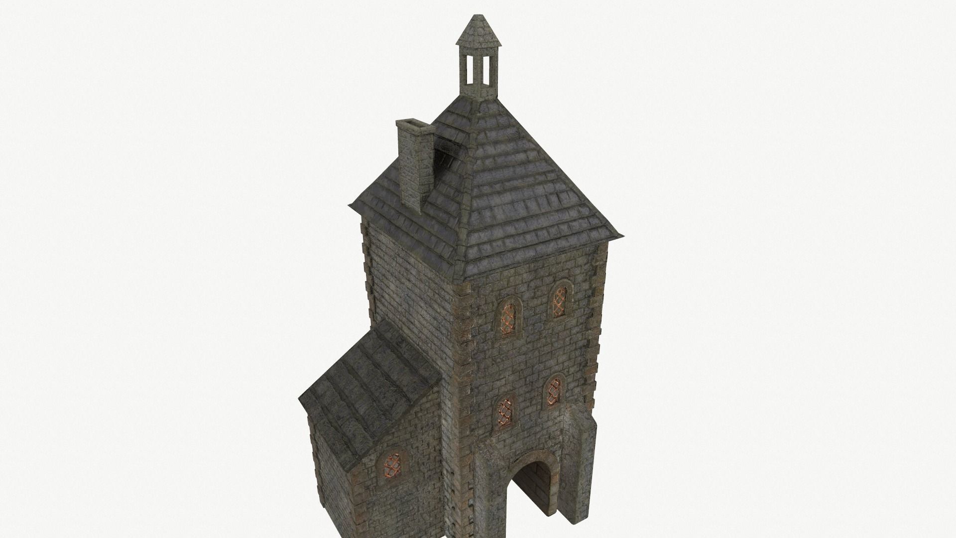 Medieval watchtower Low-poly 3D model_10