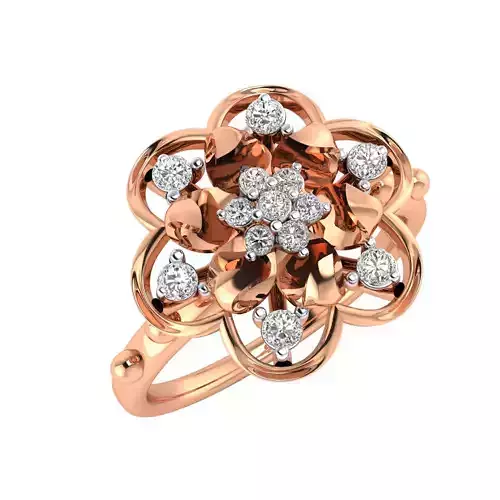 Women Flower Ring STL OBJ FBX Renders Details