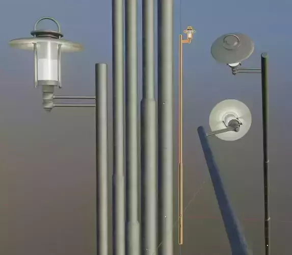 Street Light 6 F1 M1 K0 A2 8000mm Low-poly 3D model