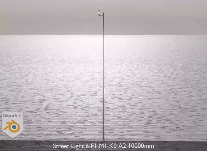 Street Light 6 F1 M1 K0 A2 10000mm Low-poly 3D model