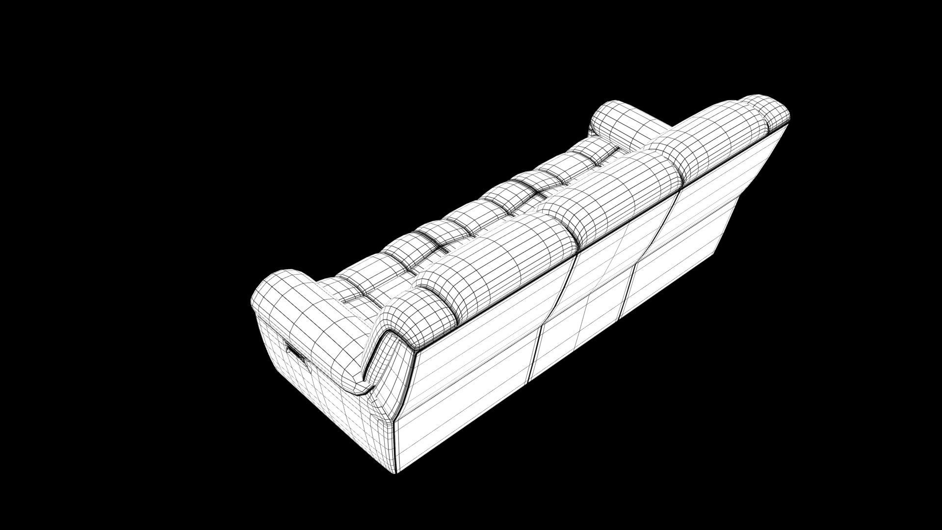 realistic sofa Low-poly 3D model_10