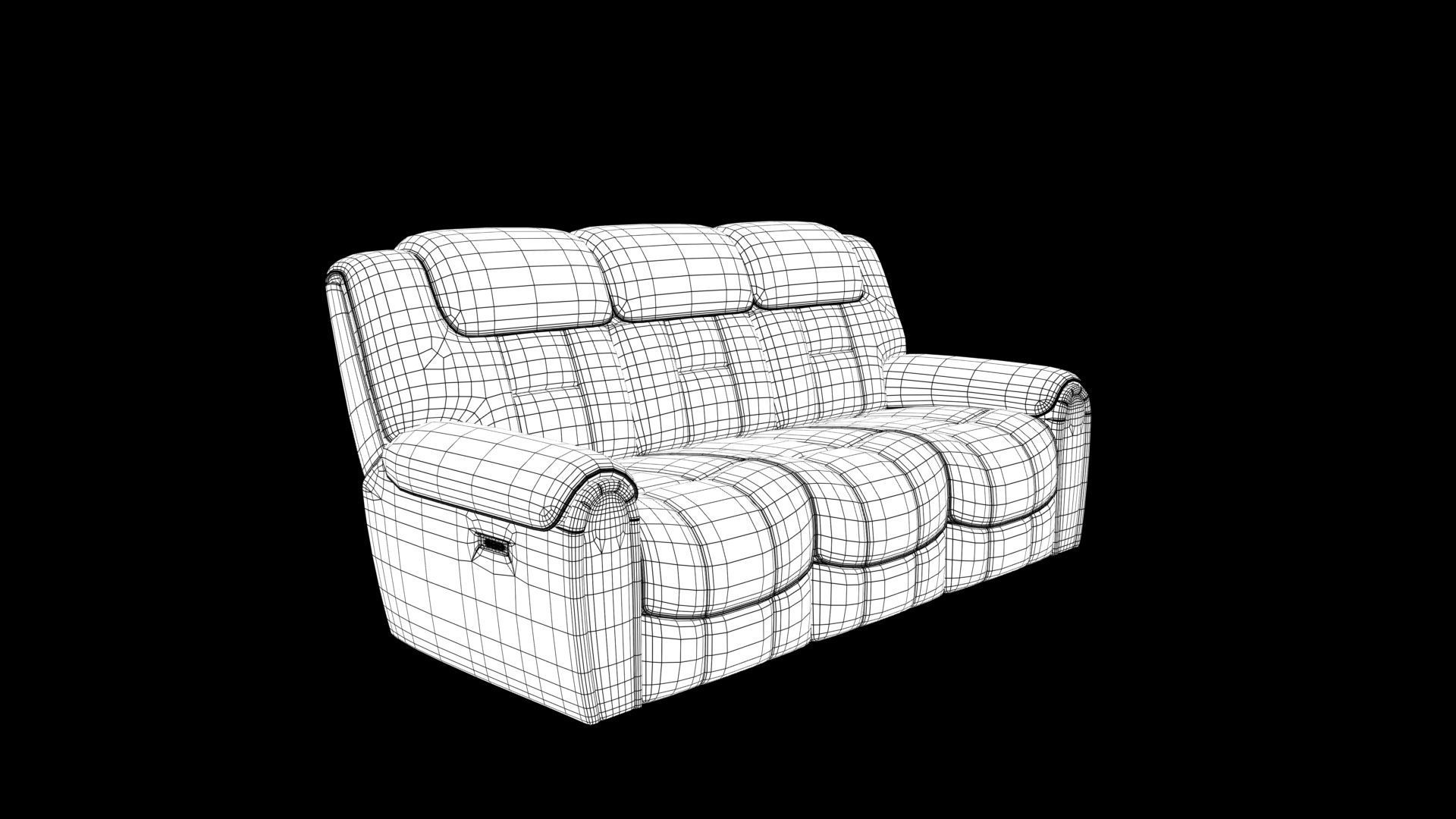 realistic sofa Low-poly 3D model_8