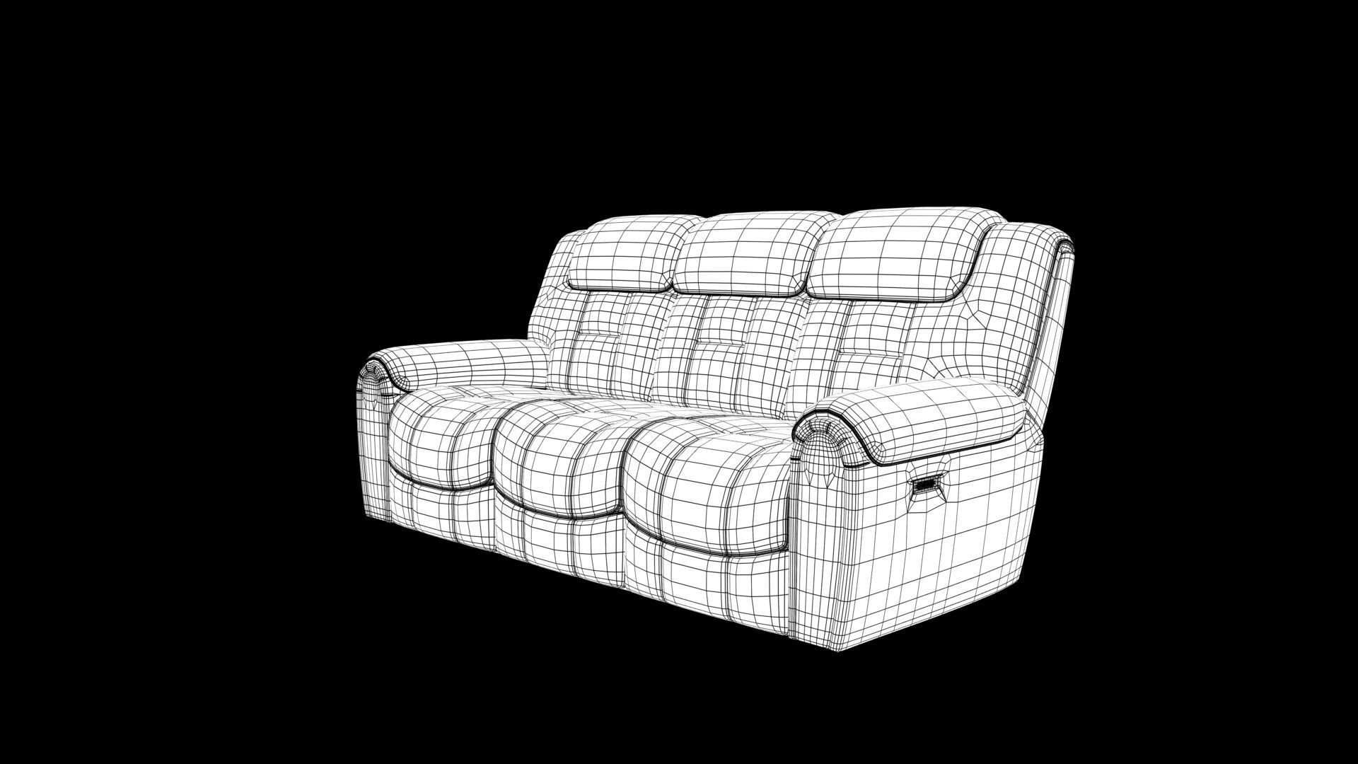 realistic sofa Low-poly 3D model_7