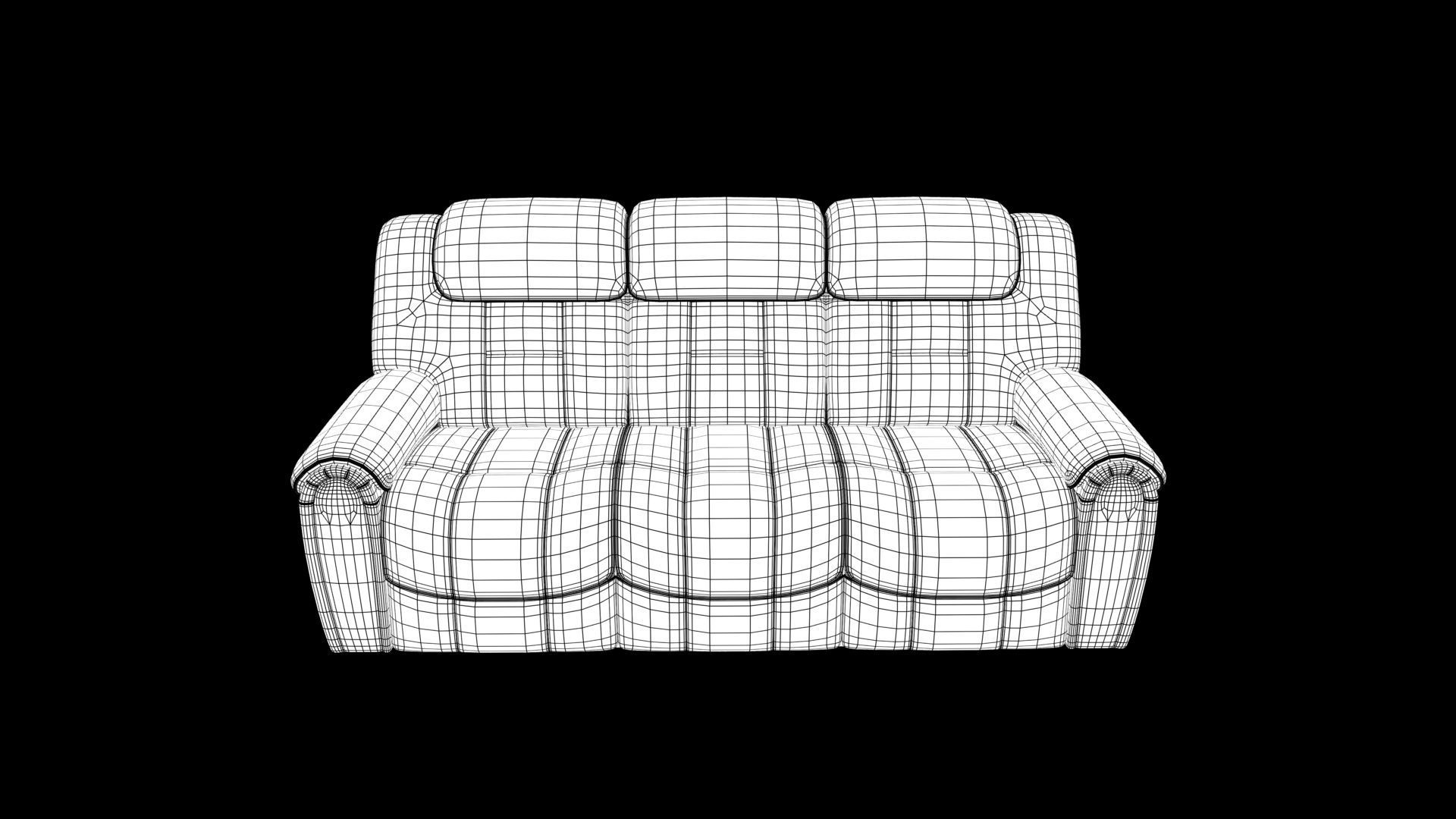 realistic sofa Low-poly 3D model_6