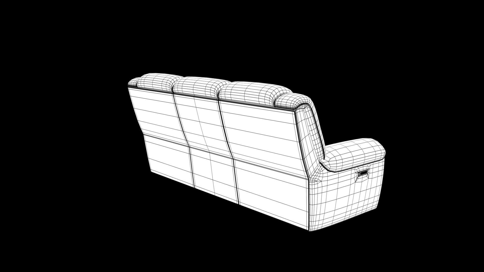 realistic sofa Low-poly 3D model_9
